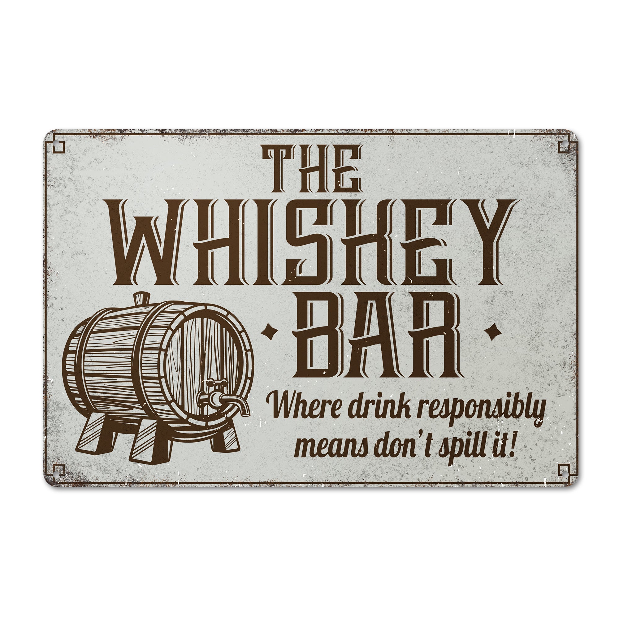 Personalized Rustic Whiskey Bar Metal Sign – Perfect Custom Gift for Whiskey Lovers and Home Bars - Image 1