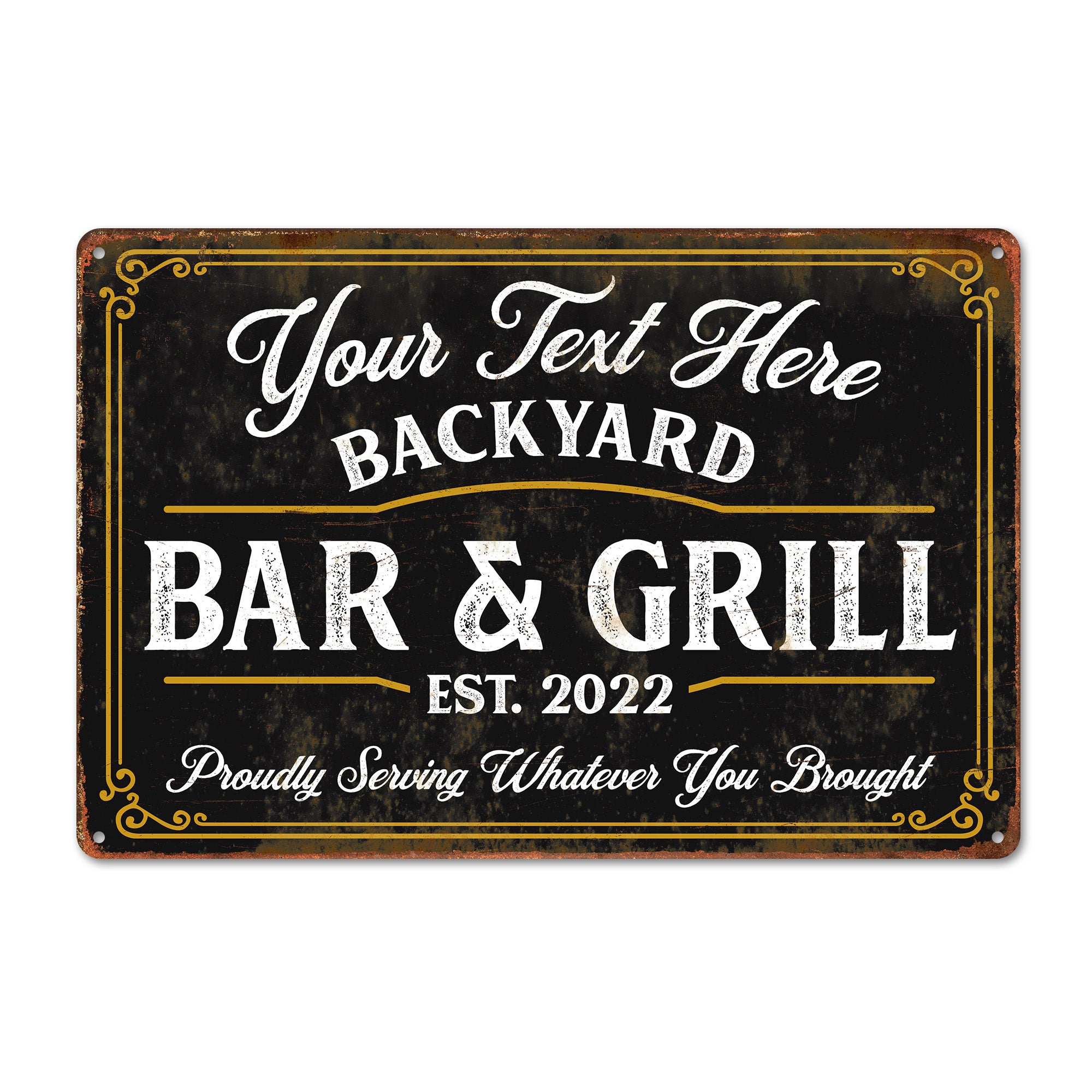 Customized Vintage-Style Metal Bar & Grill Sign – Personalized Backyard Decor, Perfect for Home Entertaining & Unique Gifts - Image 1