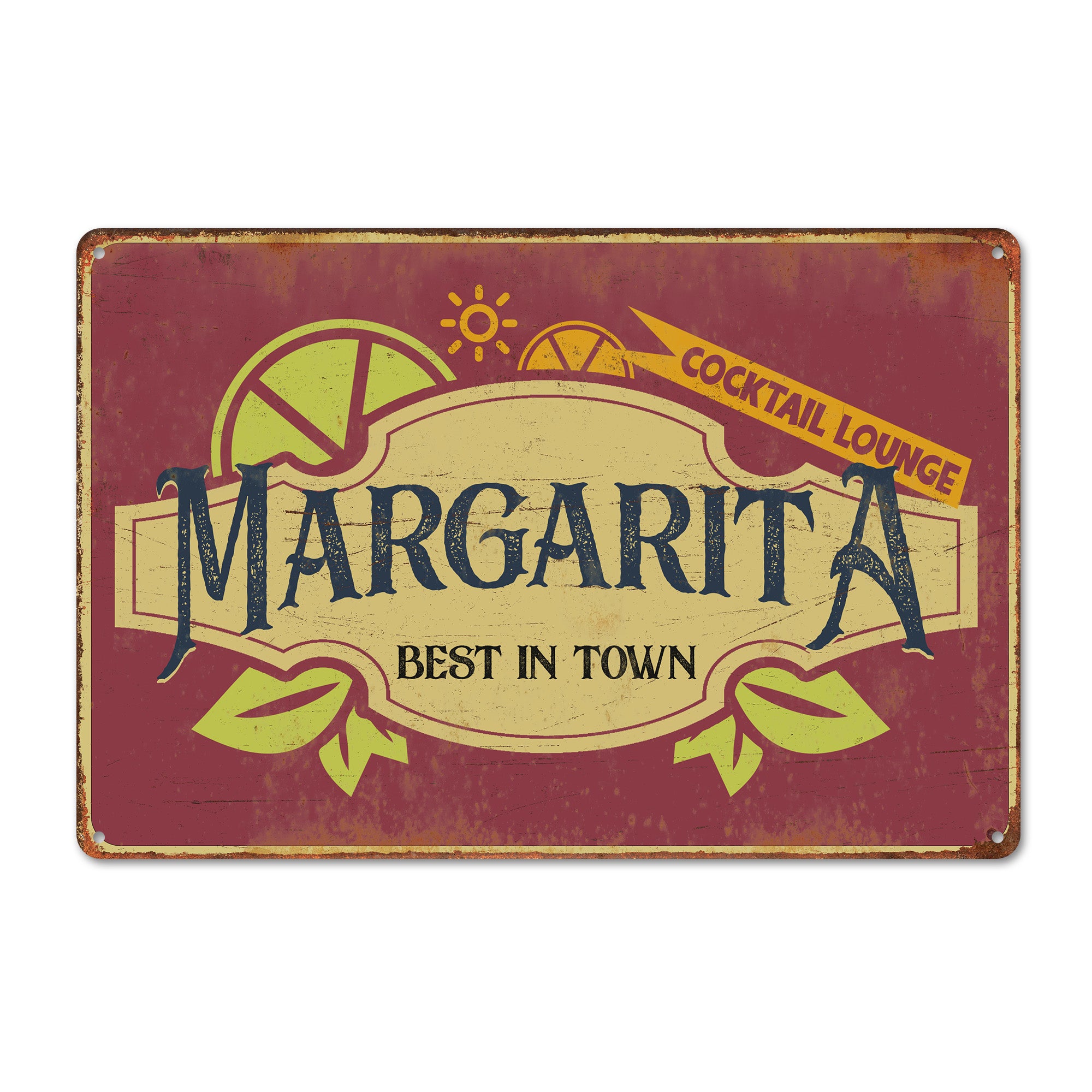 Personalized Rustic Metal Margarita Sign - Vintage Décor for Cocktail Enthusiasts and Home Bars - Image 1