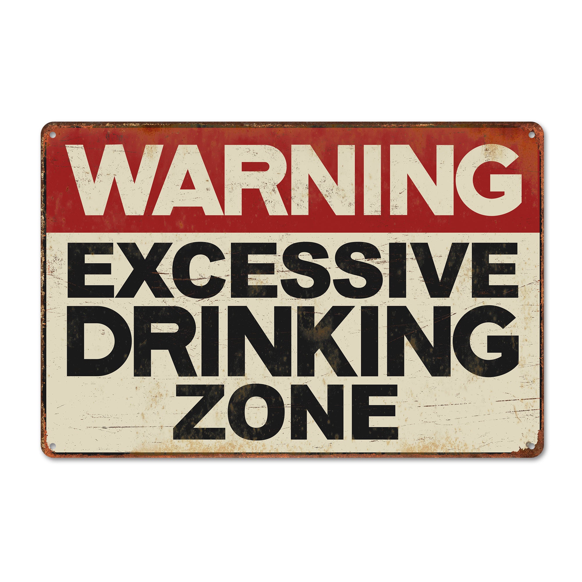 Personalized Vintage-Style Metal Sign - "WARNING: Excessive Drinking Zone" | Customizable Gift for Fun Occasions - Image 1