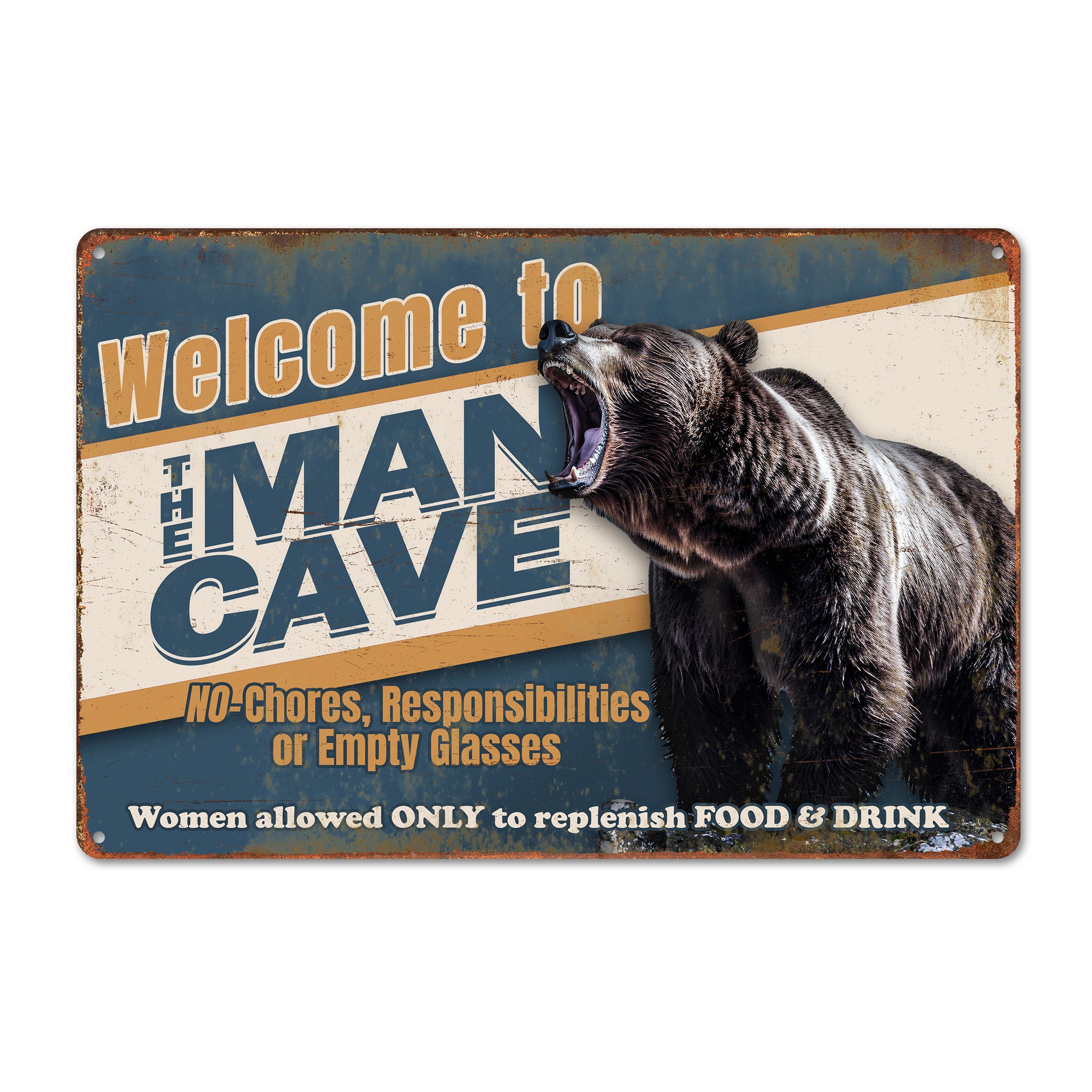 Personalized Rustic Metal Man Cave Sign – Customizable Retro Decor for Him, Perfect Gift for Birthdays, Father's Day, and More - Image 1