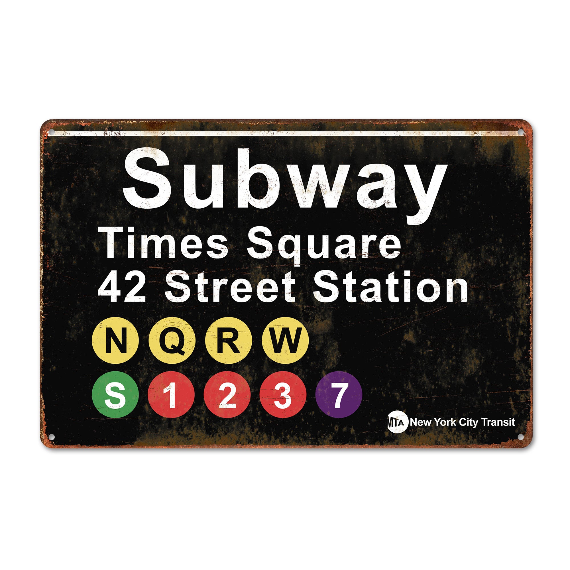 Personalized New York Subway Metal Sign – Vintage Times Square Station Design for Unique Decor and Gifts - Image 1