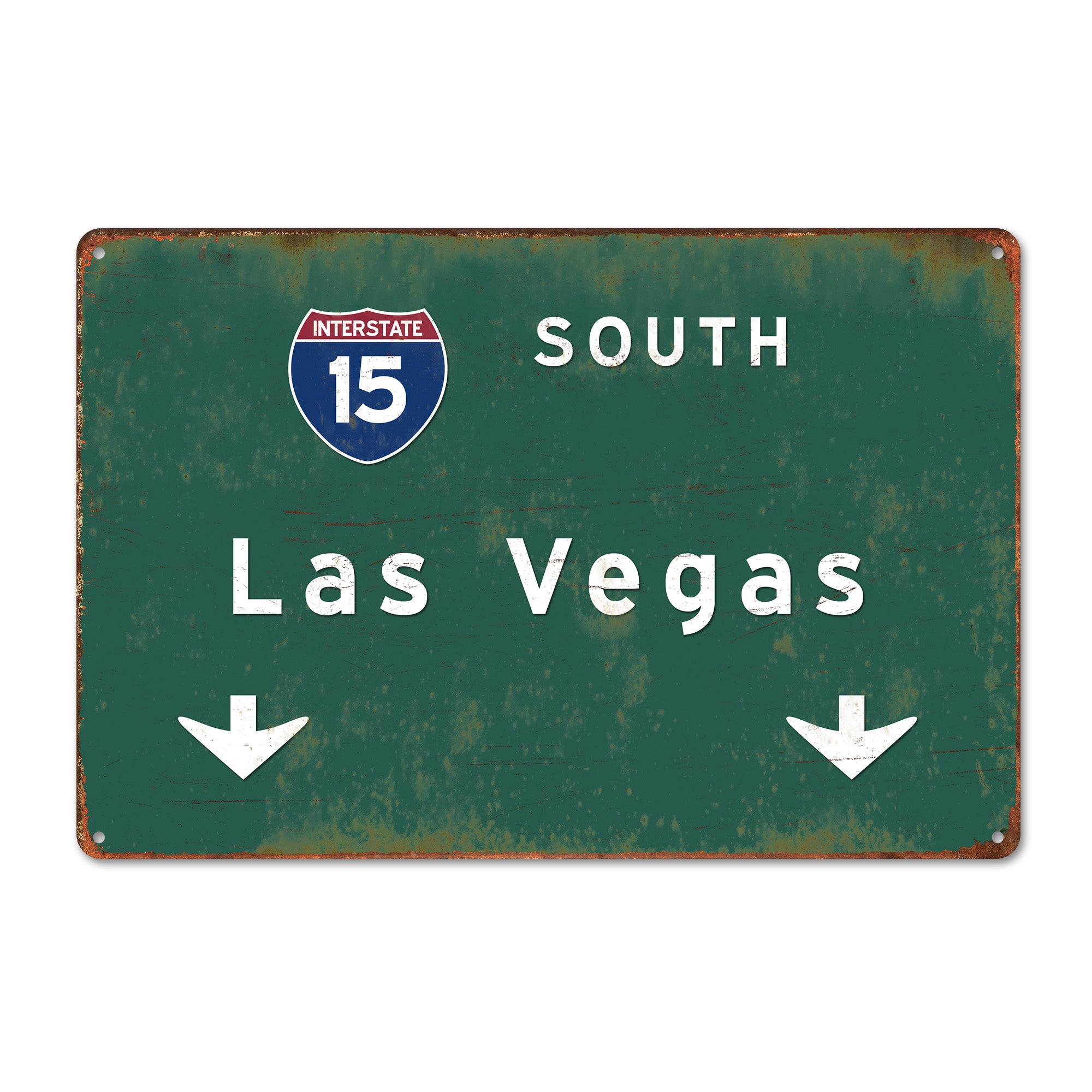 Personalized Vintage Las Vegas Interstate Metal Sign – Customizable Gift for Travel Enthusiasts and Home Decor Lovers - Image 1