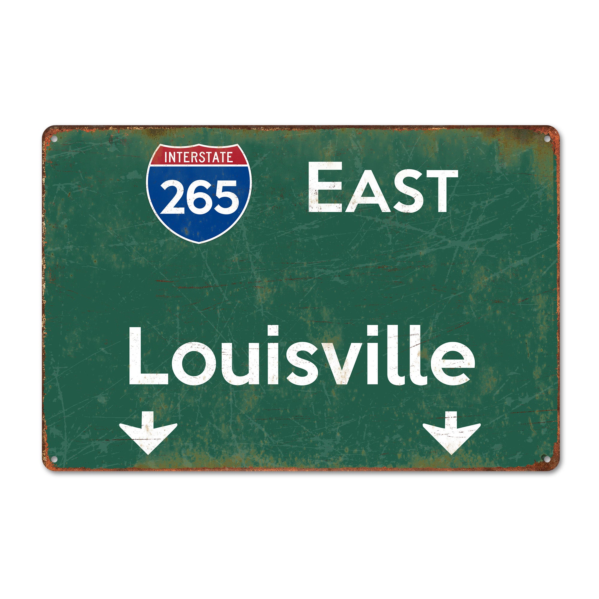 Personalized Rustic Interstate 265 Louisville Metal Sign - Customizable Vintage-Style Home Decor Gift for Lovers of Louisville - Image 1