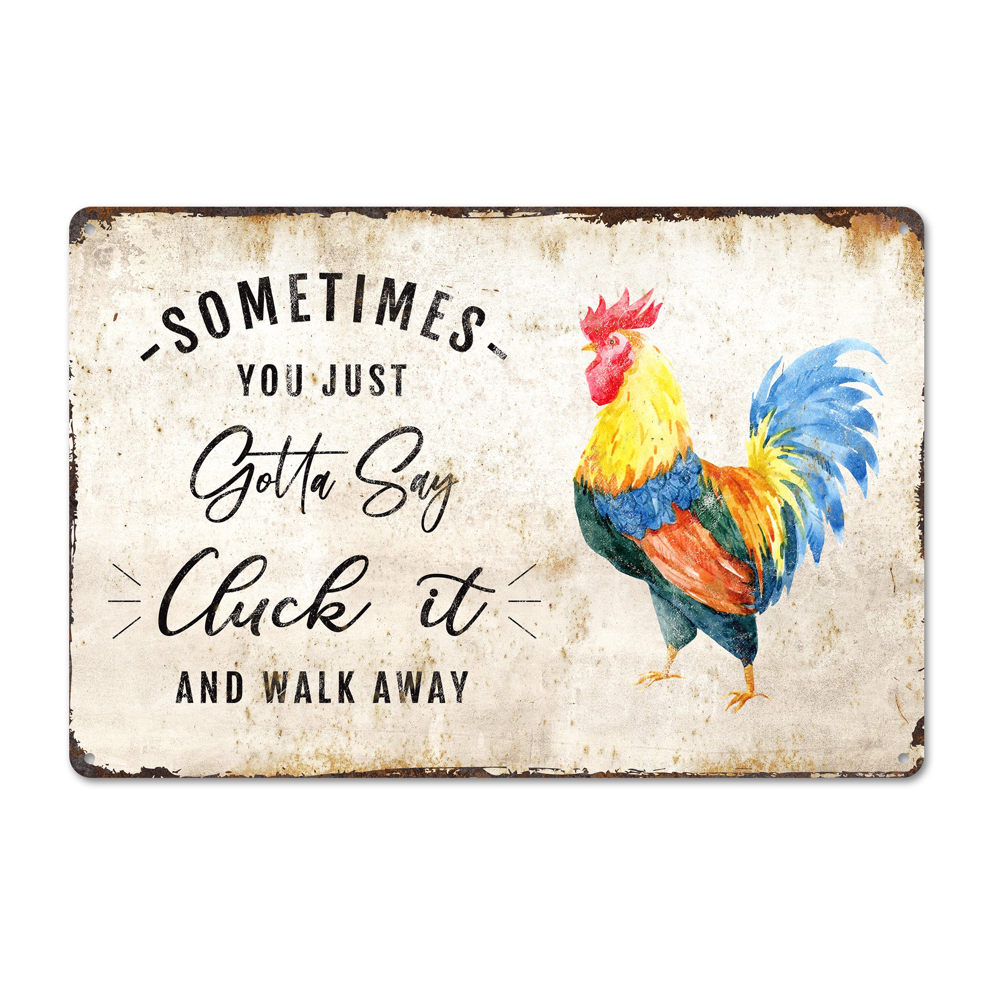 Personalized "Cluck It" Rustic Farmhouse Metal Sign - Perfect Handmade Farmhouse Decor & Unique Gift for Humor Lovers - Image 1