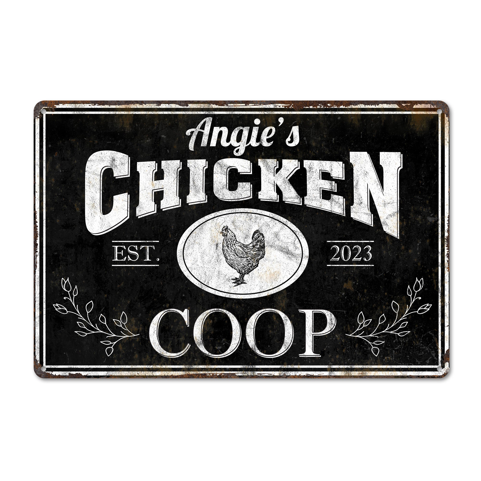 Personalized Rustic Metal Chicken Coop Sign - Custom Farmhouse Decor for Bird Lovers - Perfect Gift for Gardeners and Farm Enthusiasts - Image 1