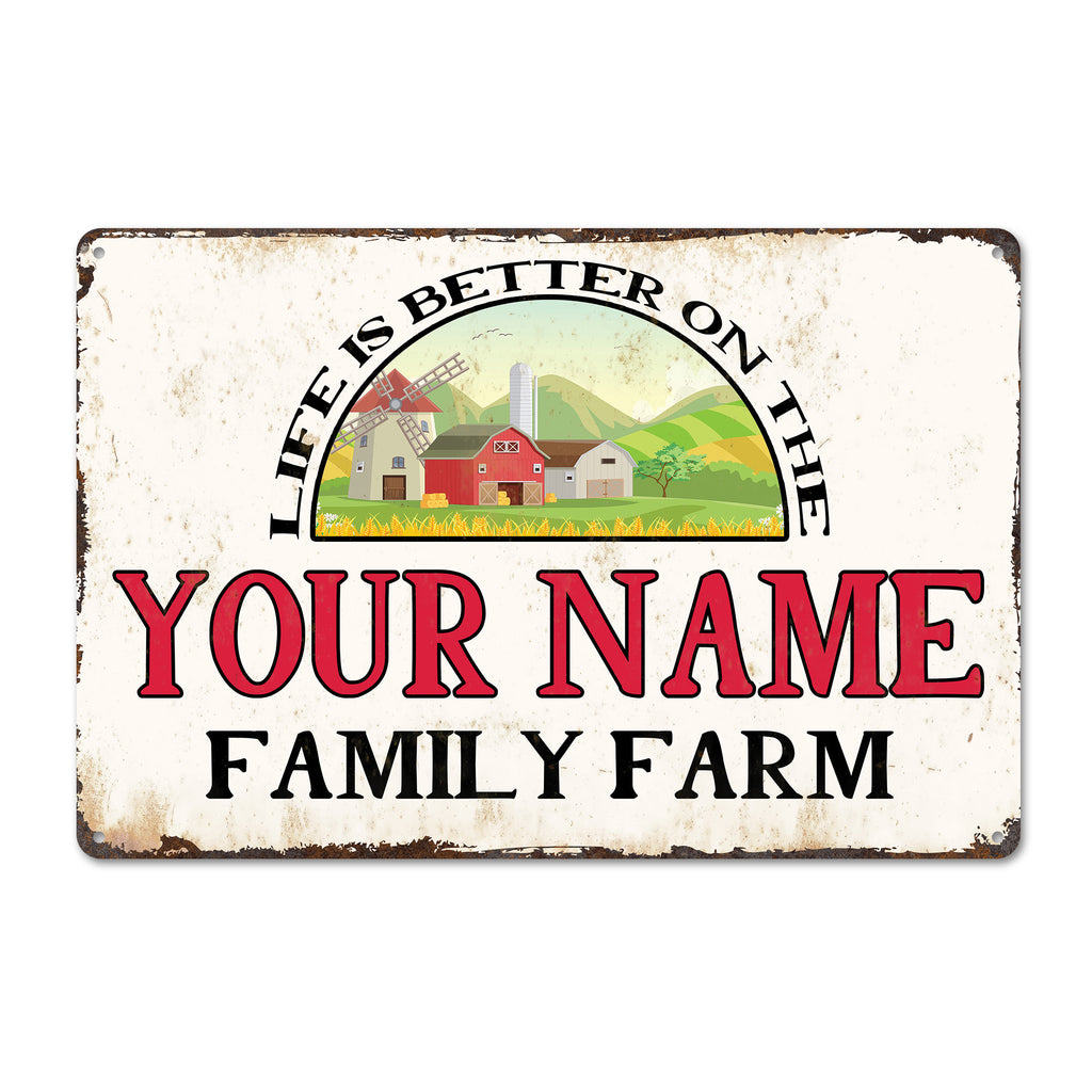 Personalized Rustic Metal Farm Sign - Custom Family Name, Charming Farmhouse Decor, Ideal Gift for Farm Lovers - Image 1