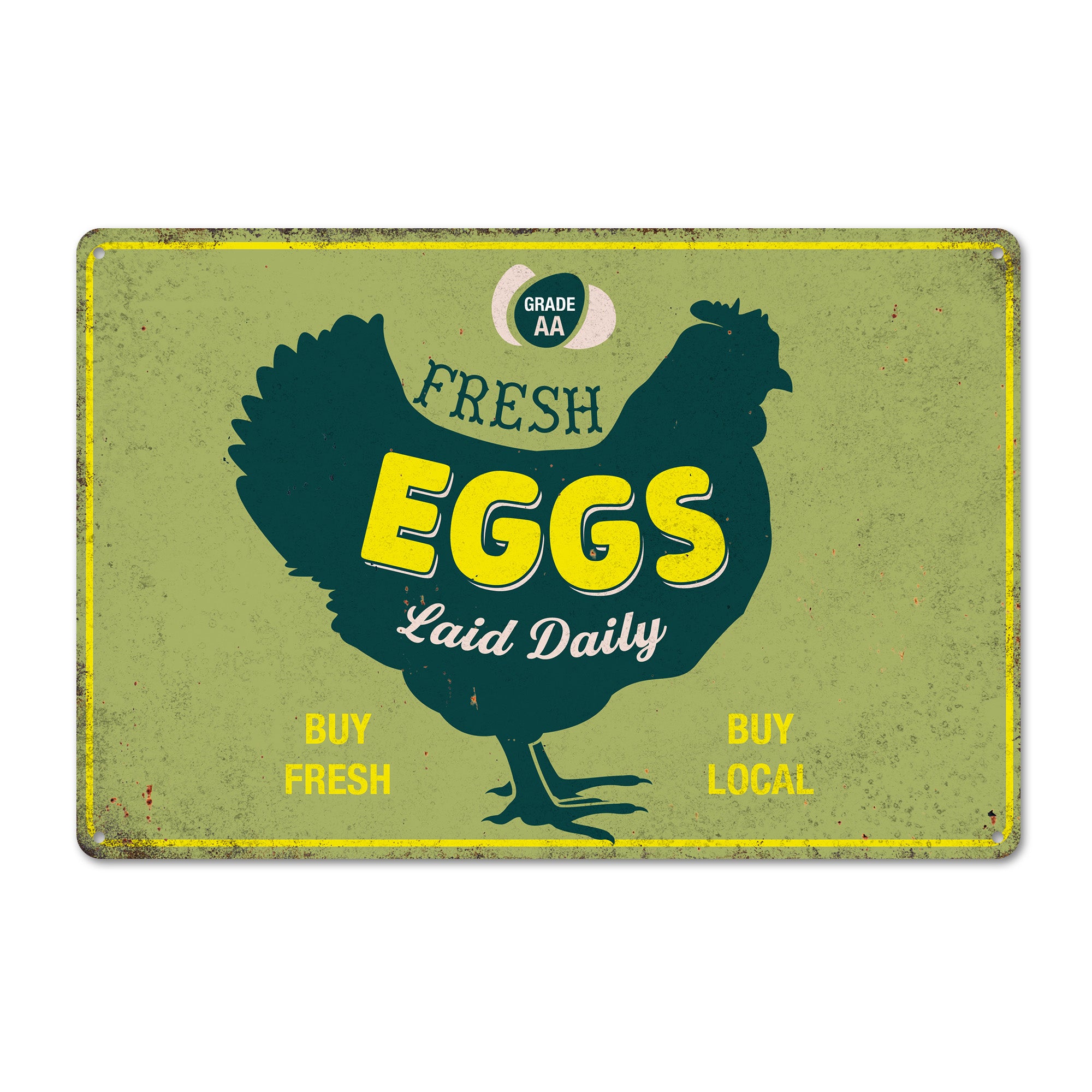 Personalized Fresh Eggs Metal Sign - Rustic Farmhouse Decor with Custom Options for Animal Lovers and Home Cooks - Image 1