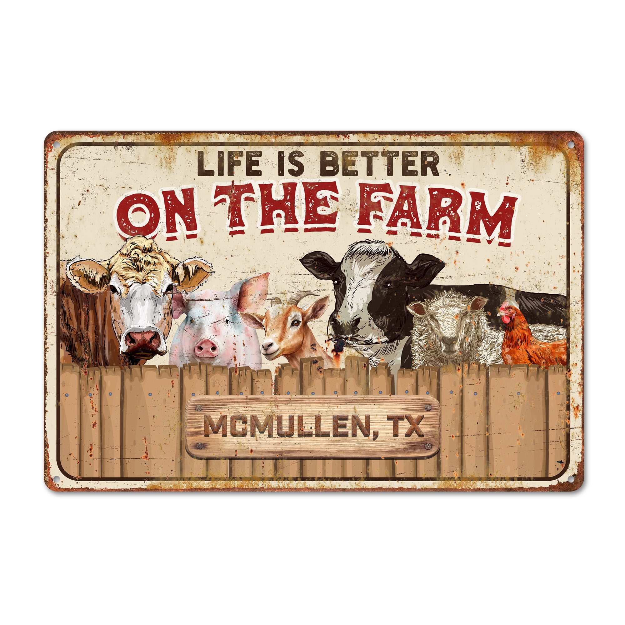Personalized Vintage Farm Life Metal Sign - Custom Nameplate for Country Living Lovers & Farmhouse Décor - Image 1