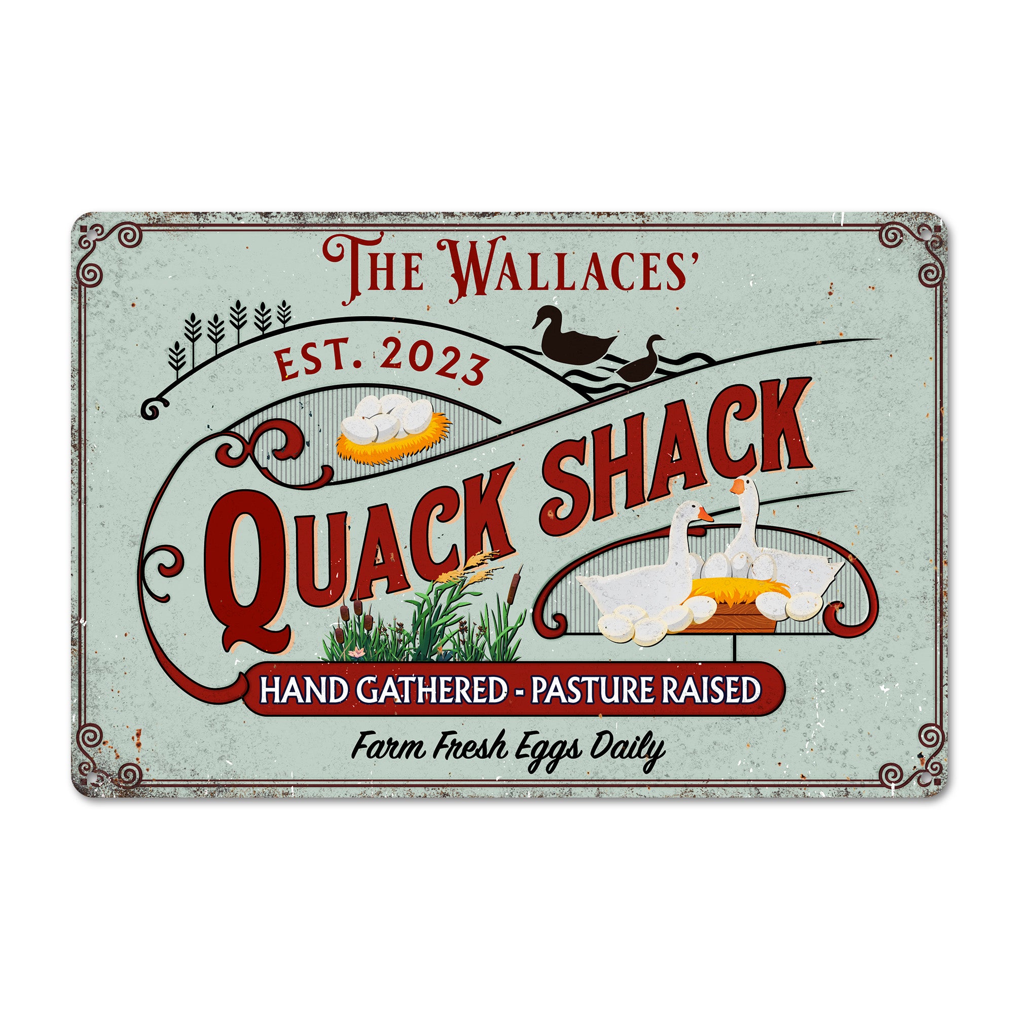 Personalized Duck Farm Metal Sign – Custom Quack Shack Decor for Farmhouse Lovers, Perfect for Family Gifts - Image 1