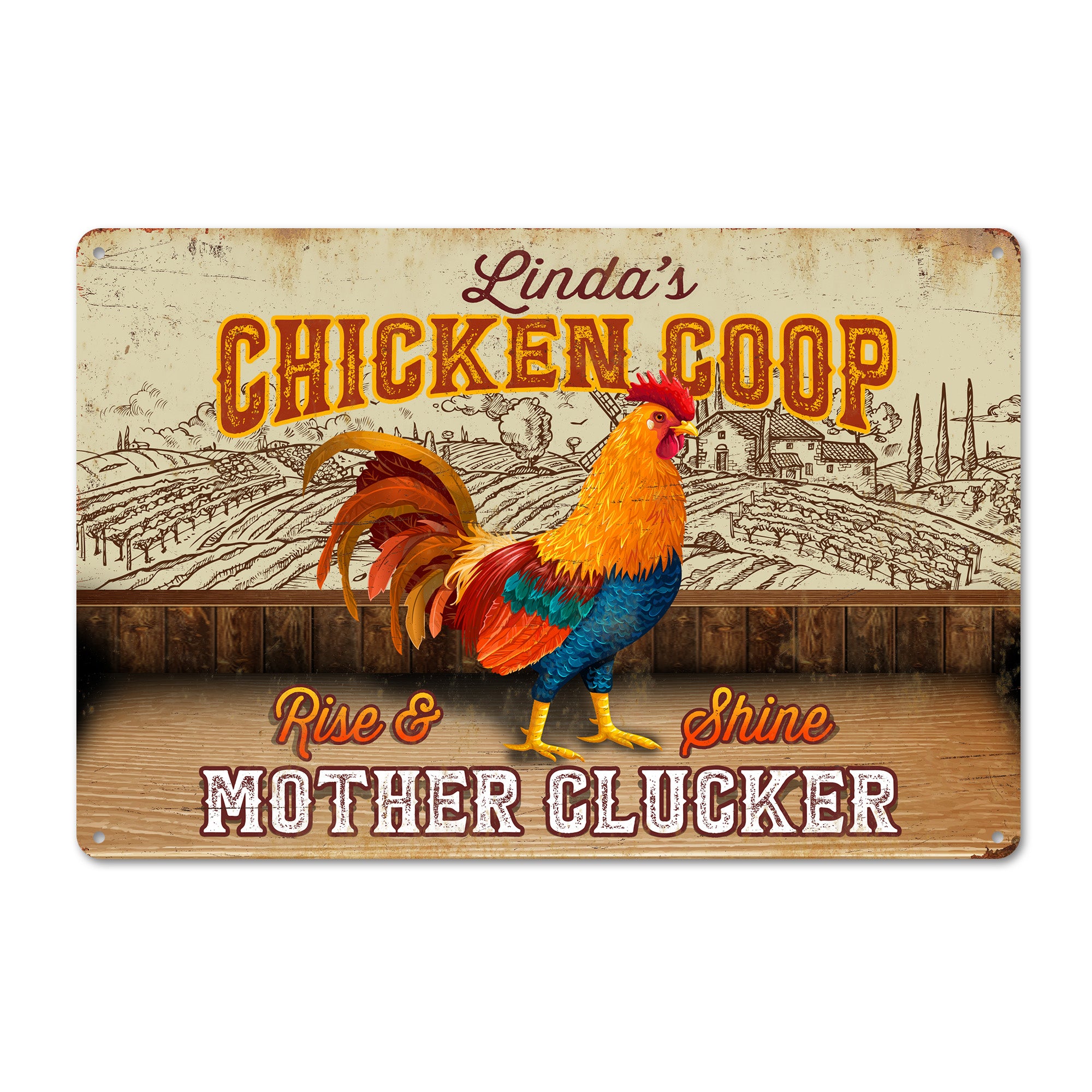 Personalized Rustic Metal Chicken Coop Sign - Custom Name Decor for Farmhouse Charm and Unique Gift Gifting - Image 1