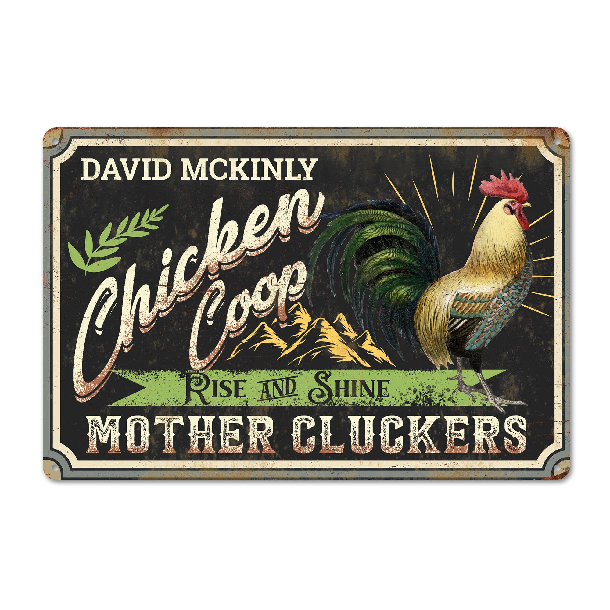 Personalized Rustic Chicken Coop Metal Sign – Custom Farmhouse Decor for Chicken Lovers, Perfect Gift for Mom or Dad - Image 1