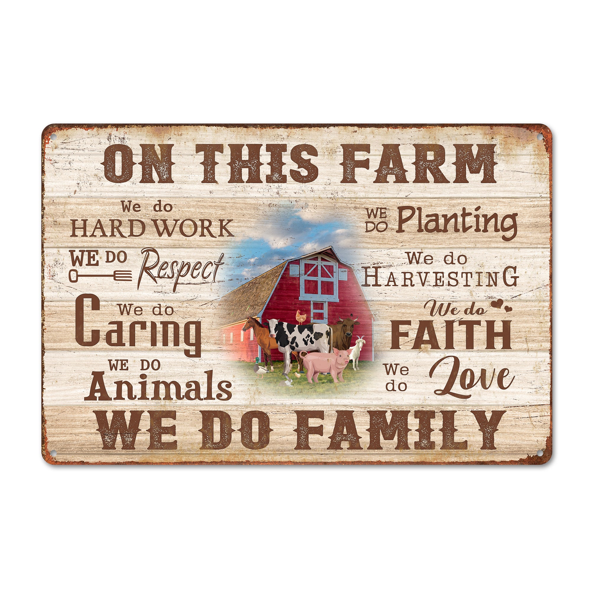 Personalized Farmhouse Metal Sign with Heartfelt Message - Customizable Rustic Decor for Family, Farmers, and Nature Lovers - Image 1