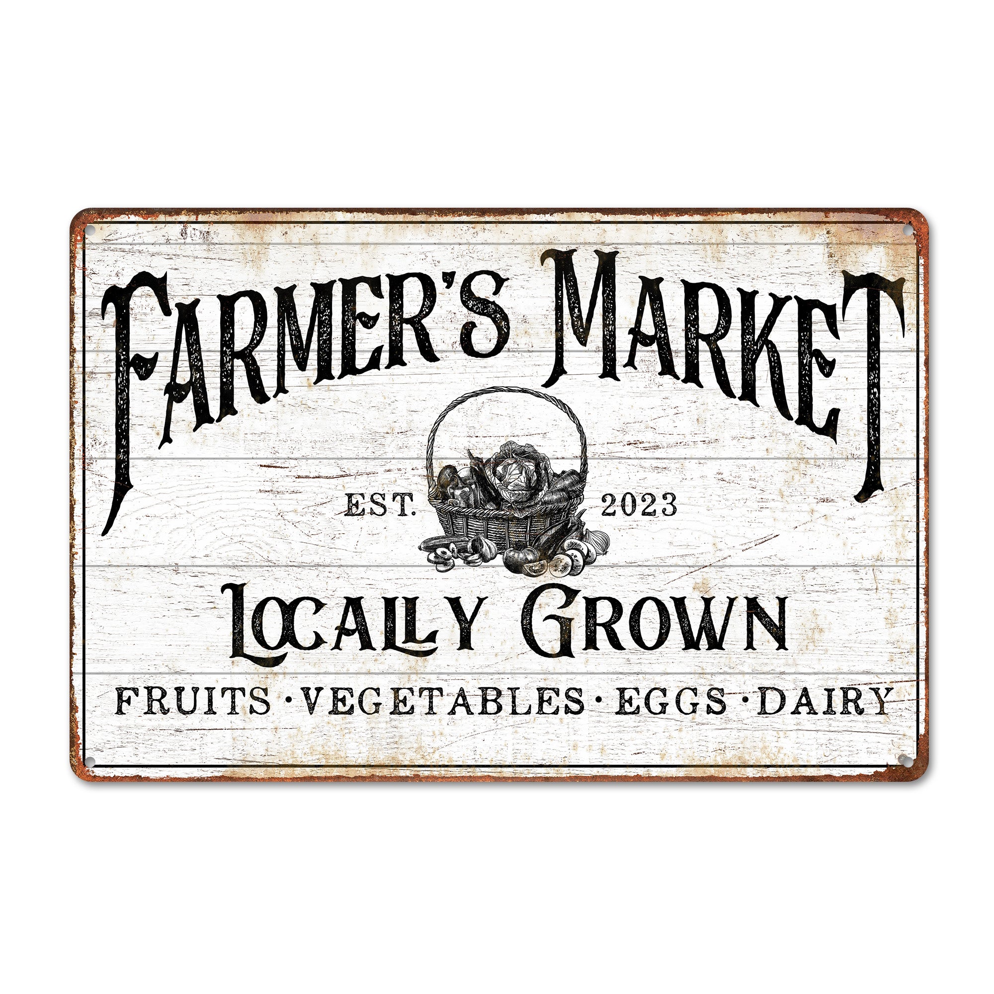 Personalized Rustic Farmer's Market Metal Sign – Handmade Vintage-Style Decor for Kitchen or Garden Lovers - Image 1