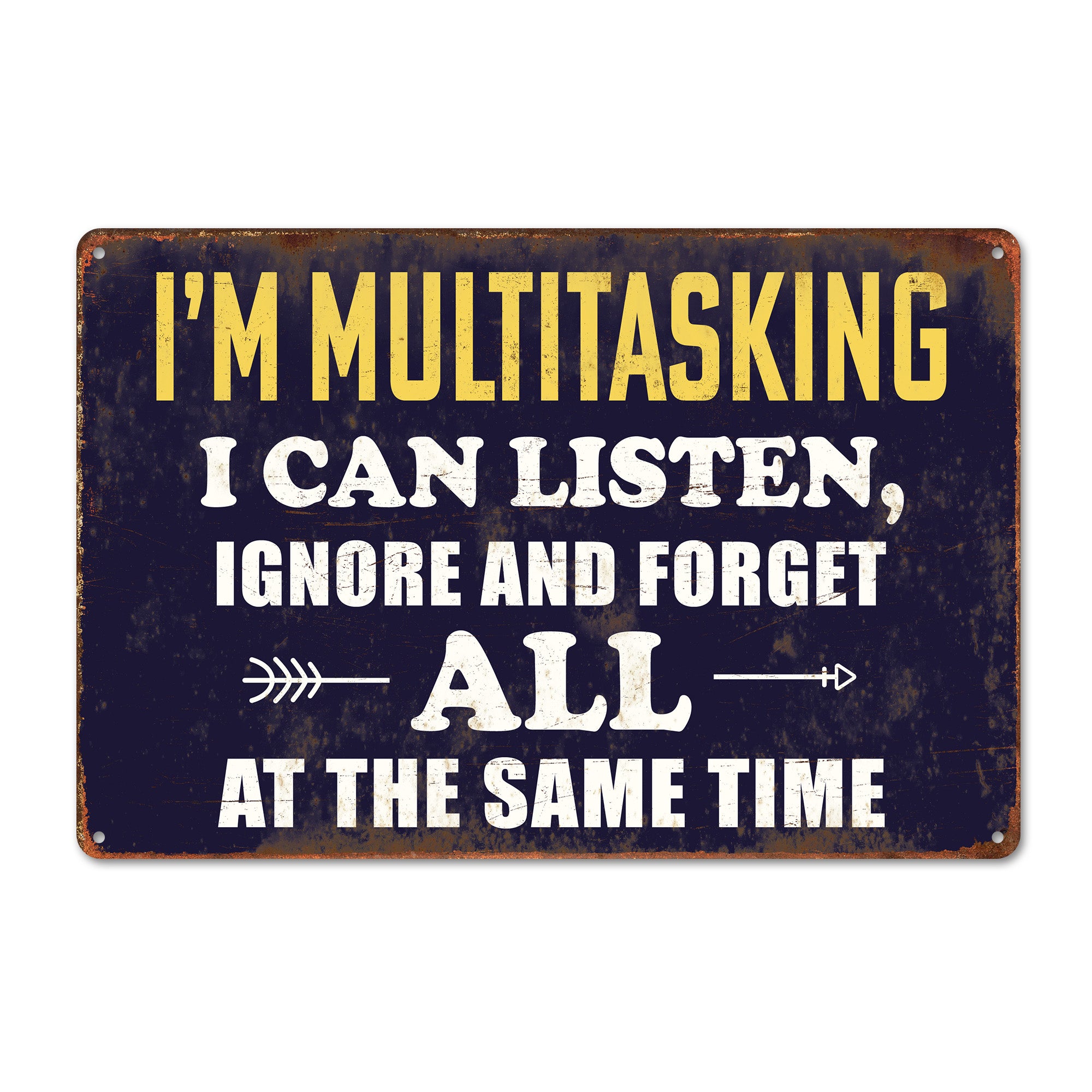 Personalized "I'm Multitasking" Metal Sign - Humorous Rustic Decor for Home or Office Gift - Image 1