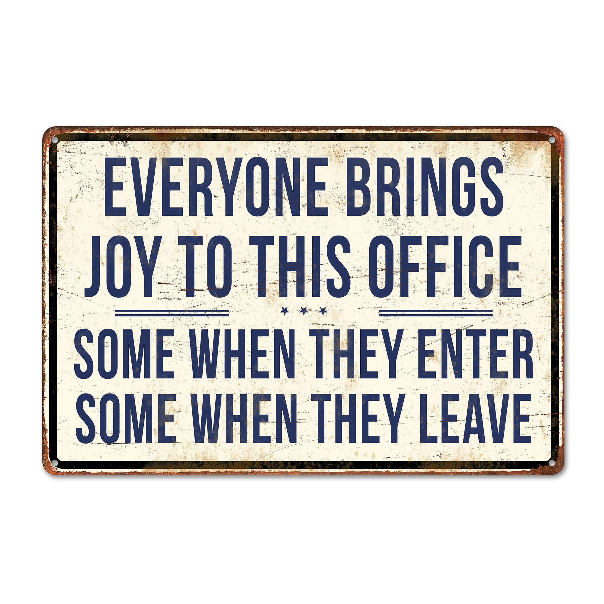 Personalized Vintage Metal Office Sign - Unique Handmade Decor with Custom Message Options - Image 1