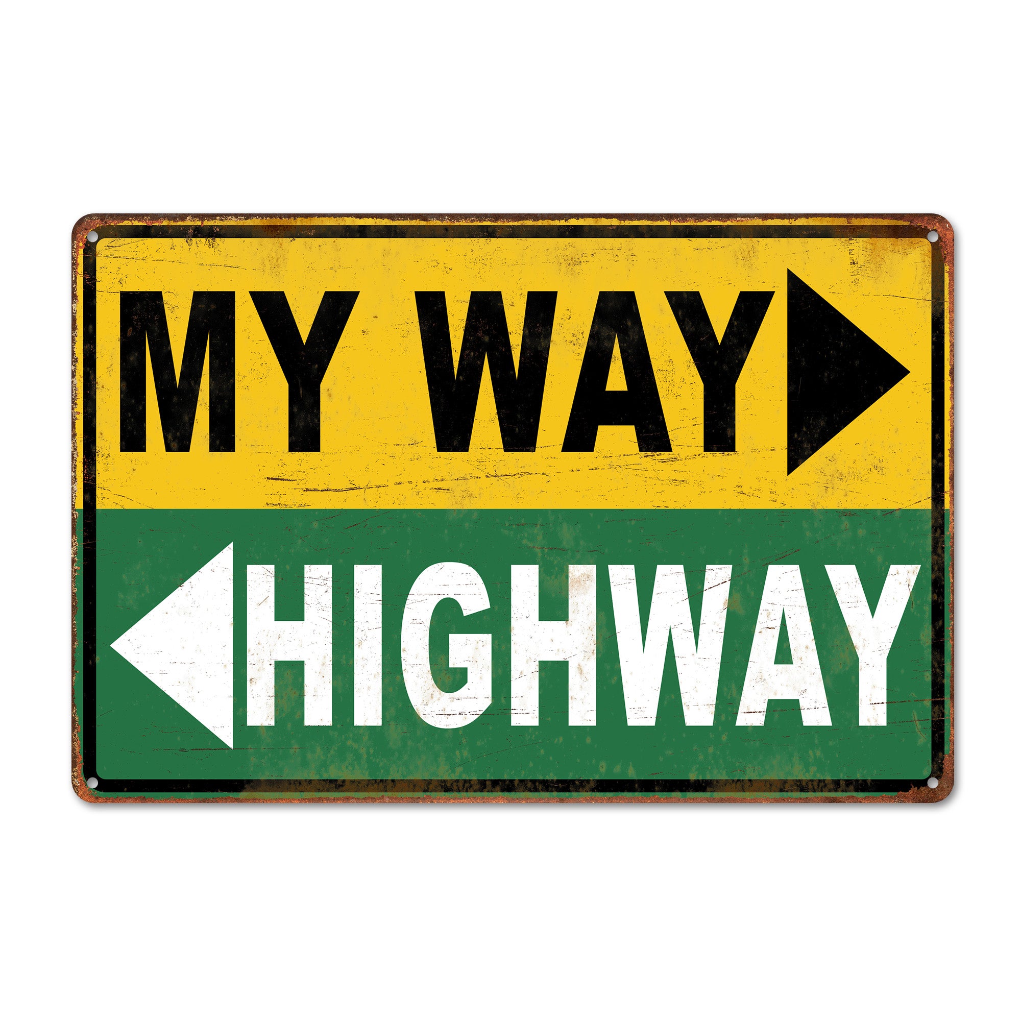 Personalized My Way or the Highway Metal Sign - Custom Vintage-Style Gift for Home Decor, Office, or Man Cave - Image 1