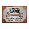Personalized Grandpa's Garage Metal Sign - Humorous Handmade Gift for Dad or Grandpa's Workshop - Image 1