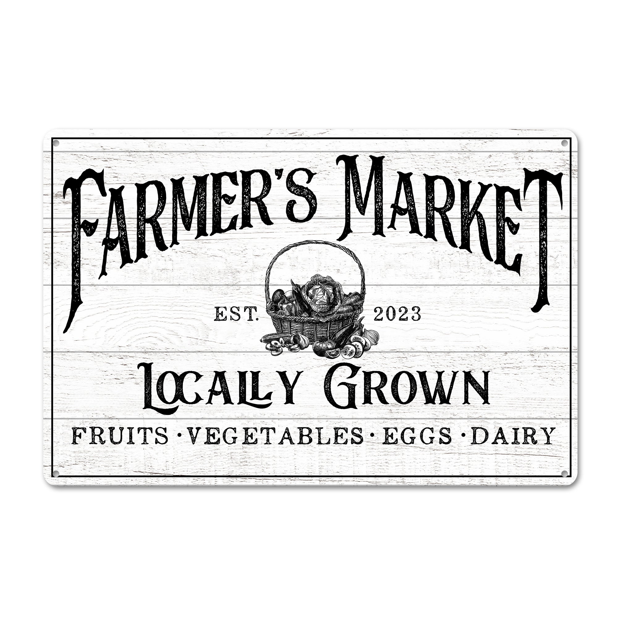 Personalized Farmer's Market Metal Sign – Vintage Style Rustic Home Decor for Locally Grown Produce Lovers - Image 1