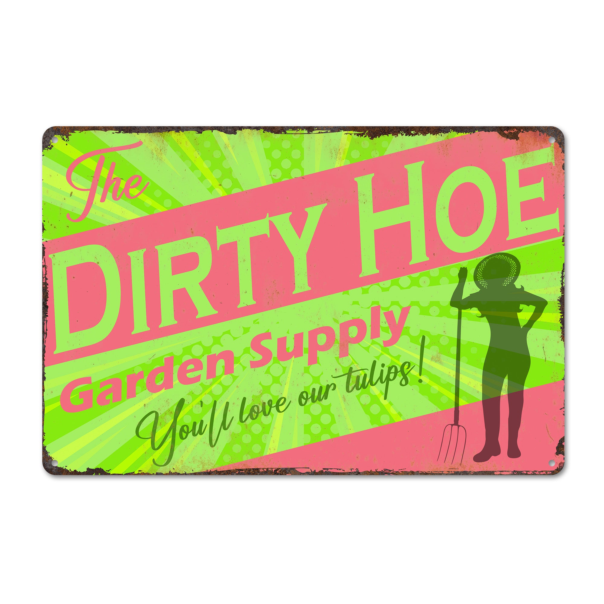 Personalized "The Dirty Hoe" Vintage Metal Garden Sign - Humor and Charm for Garden Enthusiasts, Perfect Gift for Green Thumbs - Image 1