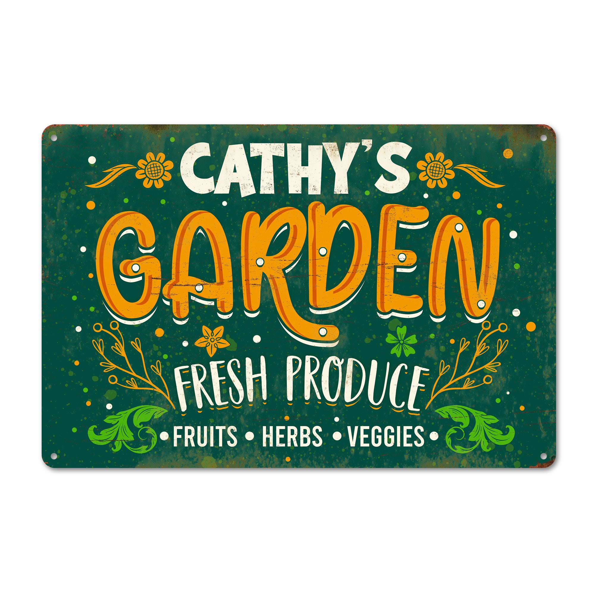 Personalized Metal Garden Sign - Custom Fresh Produce Plaque for Home Decor, Perfect Gift for Gardeners and Nature Lovers - Image 1