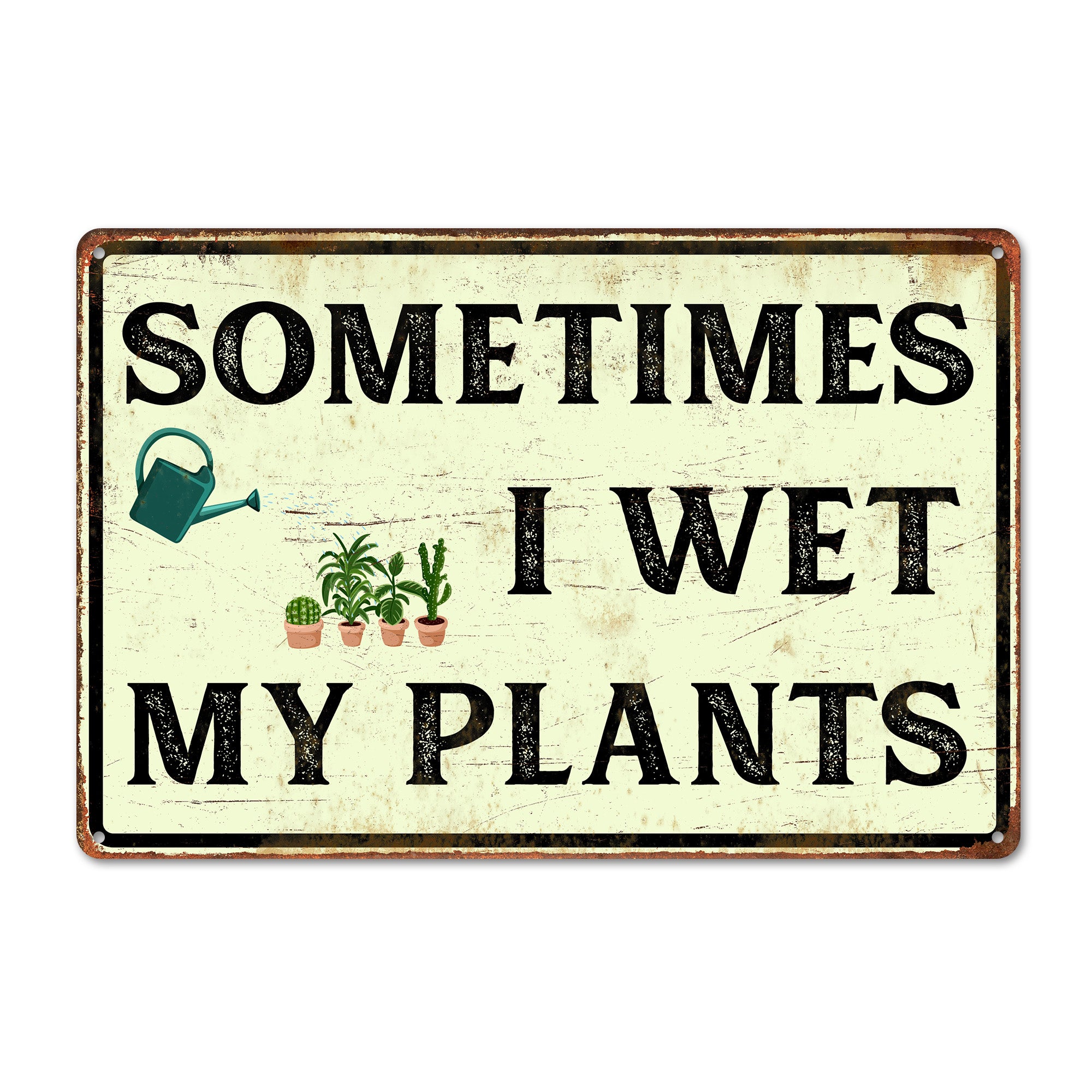 Personalized Metal Plant Sign with Watering Can Design – Perfect Garden Gift for Plant Lovers and Home Decor Enthusiasts - Image 1