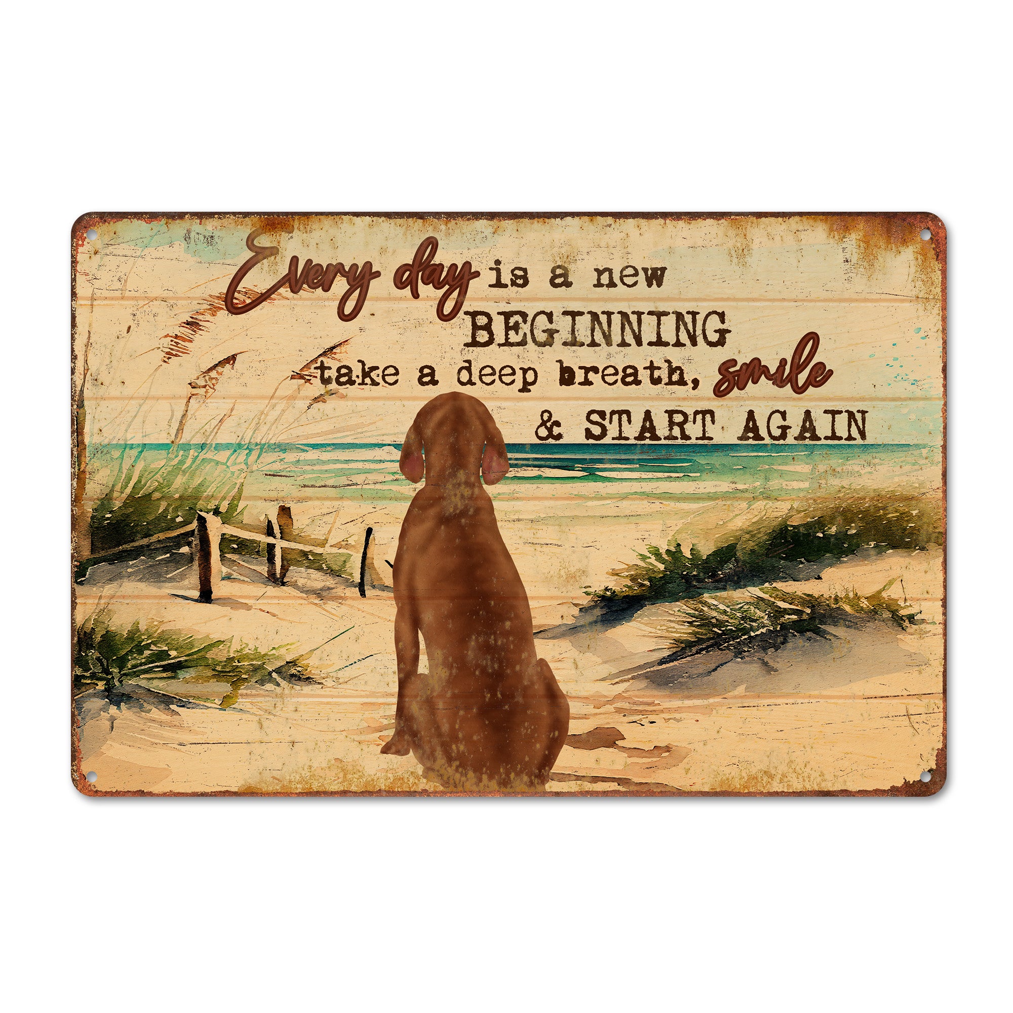Personalized Metal Sign with Inspirational Quote and Dog Illustration – Perfect for Home Decor and Thoughtful Gifts - Image 1