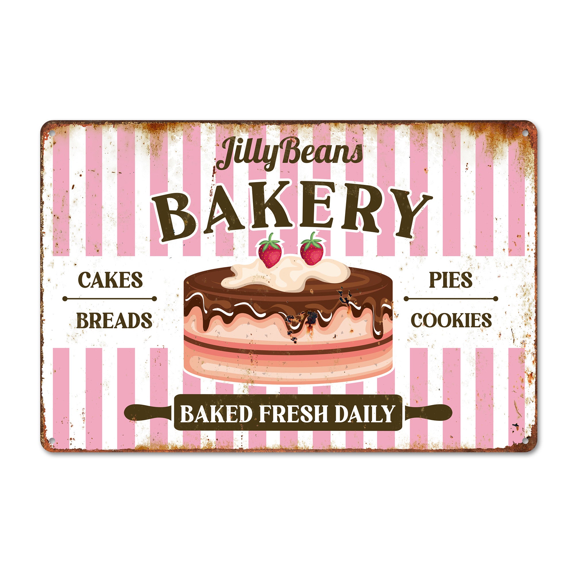 Personalized Vintage Bakery Metal Sign - Custom Retro Wall Decor for Baked Goods Lovers - Ideal Gift for Bakers and Home Cooks - Image 1
