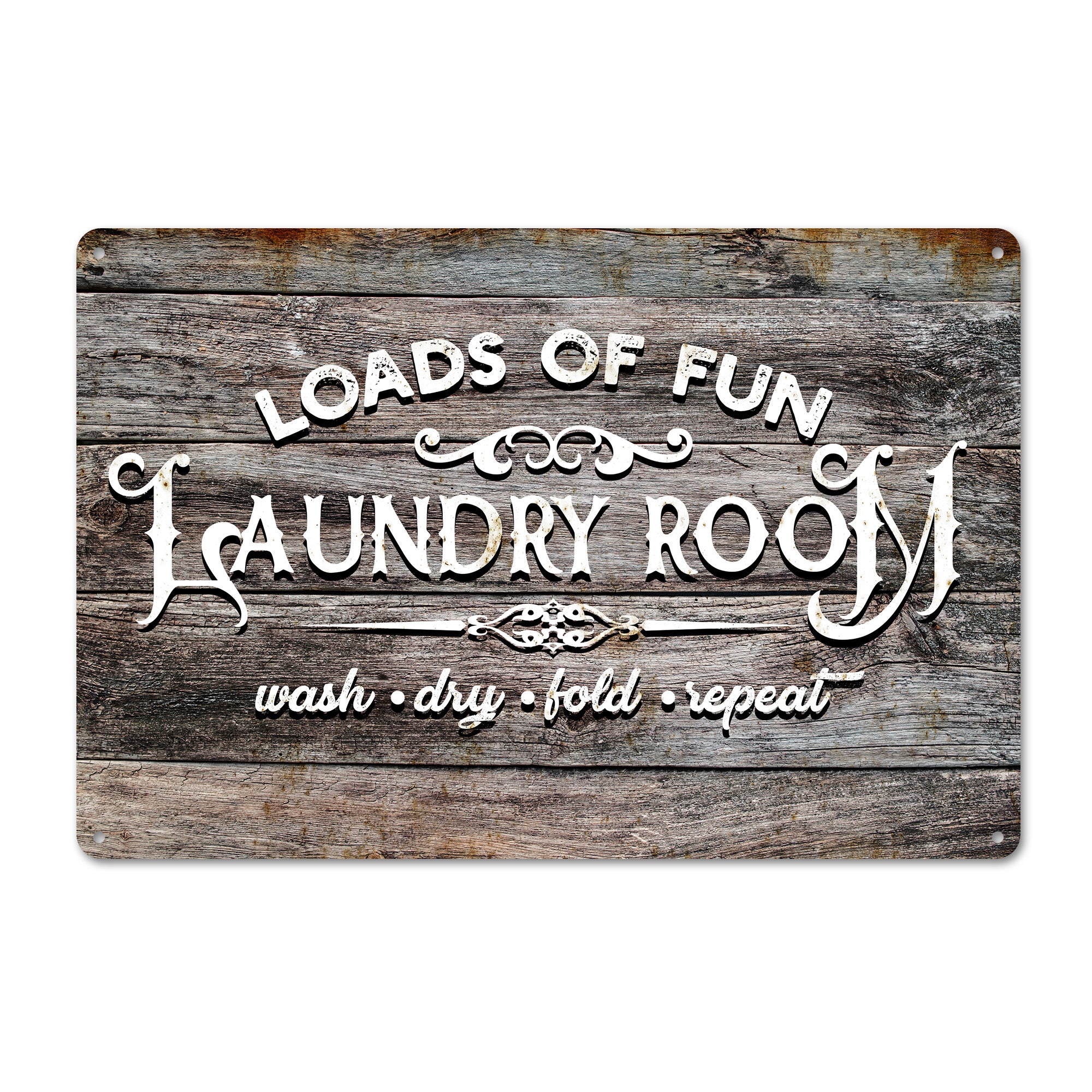 Personalized Rustic Metal Laundry Room Sign - Loads of Fun - Handmade Decor for Home, Perfect for Housewarming, Laundry Enthusiasts - Image 1