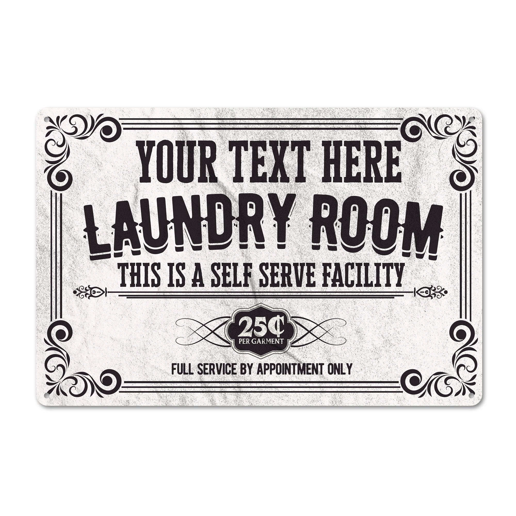 Personalized Vintage Laundry Room Metal Sign - Custom Text, Rustic Decor, Perfect Gift for Homeowners and Vintage Lovers - Image 1