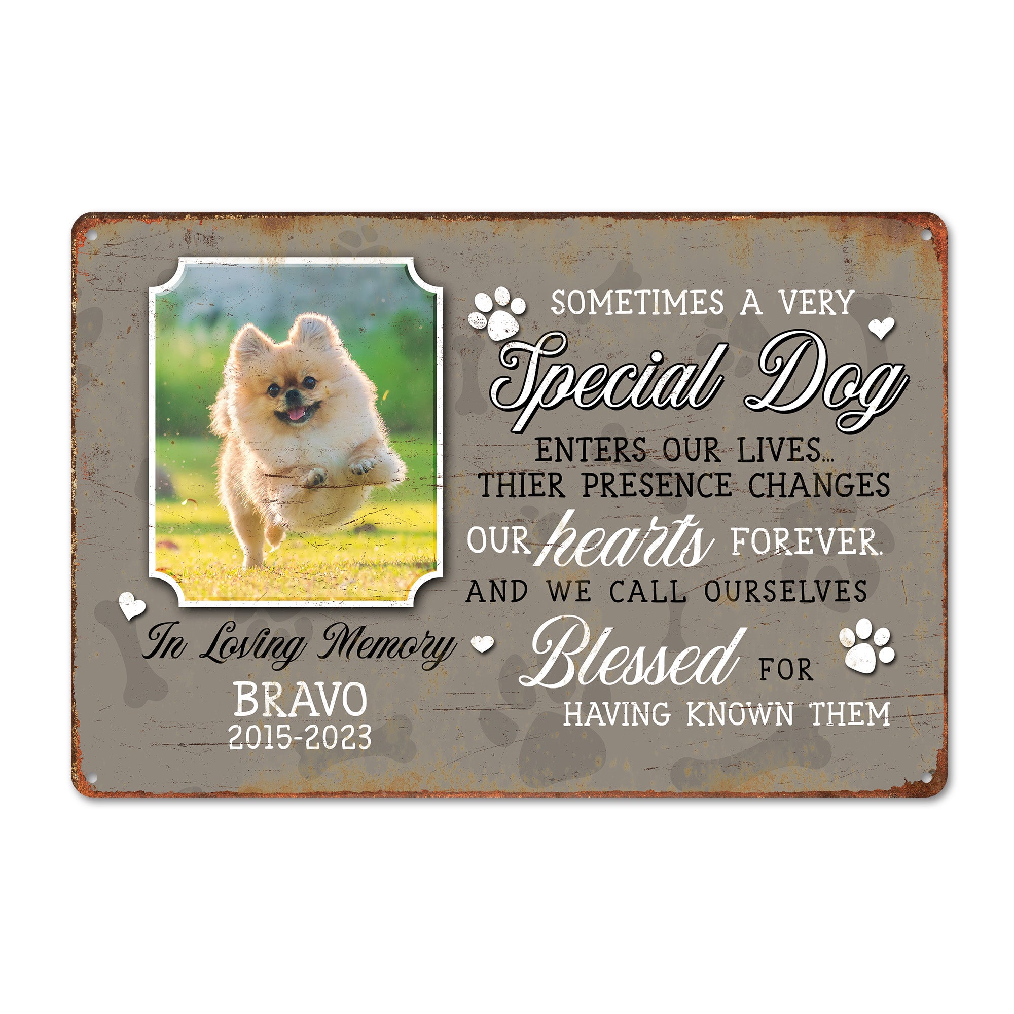 Personalized Pet Memorial Metal Sign - Custom Dog Tribute Plaque with Photo, Perfect Bereavement Gift for Pet Lovers - Image 1