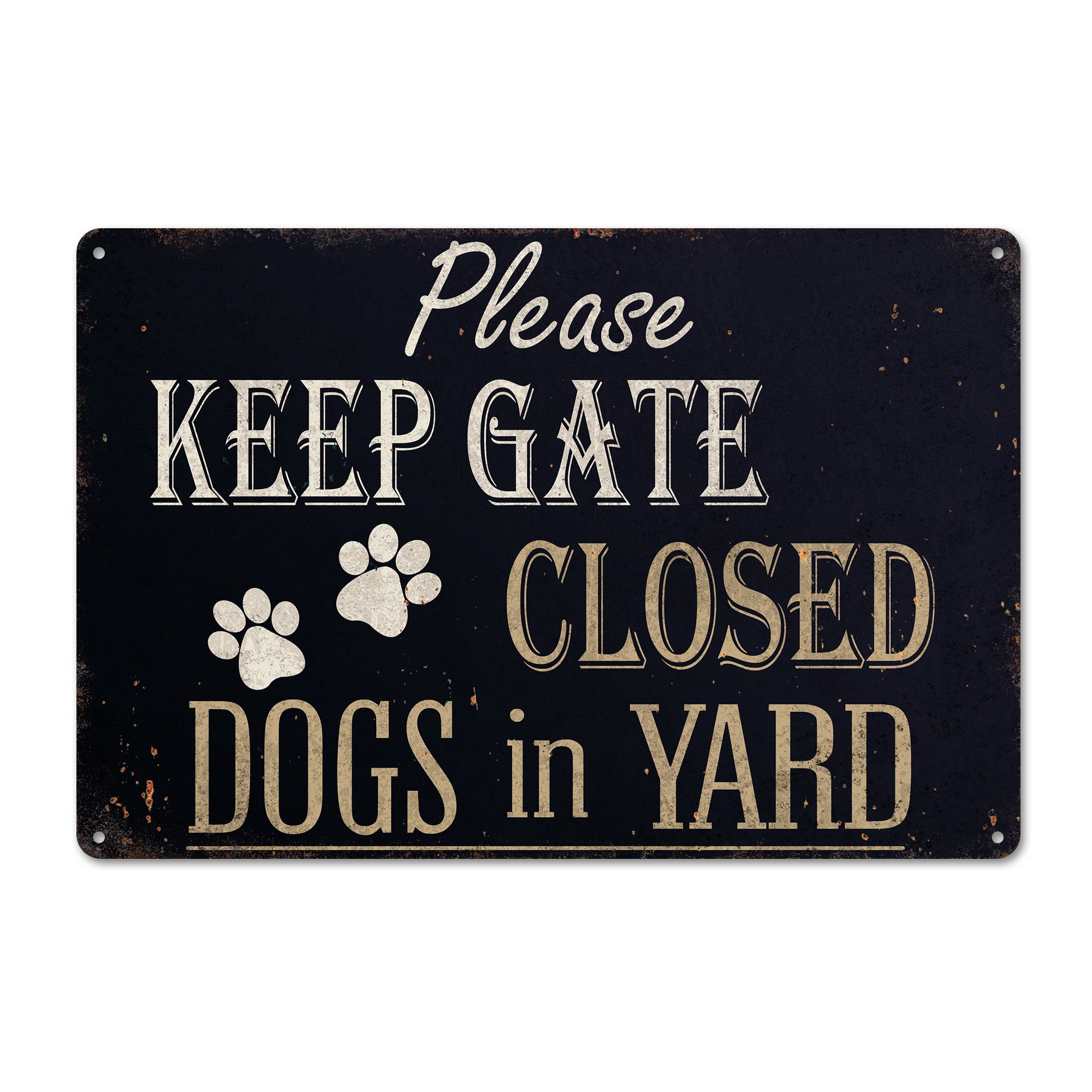Personalized "Keep Gate Closed - Dogs in Yard" Metal Sign - Customizable Outdoor Pet Safety Sign for Dog Lovers - Image 1