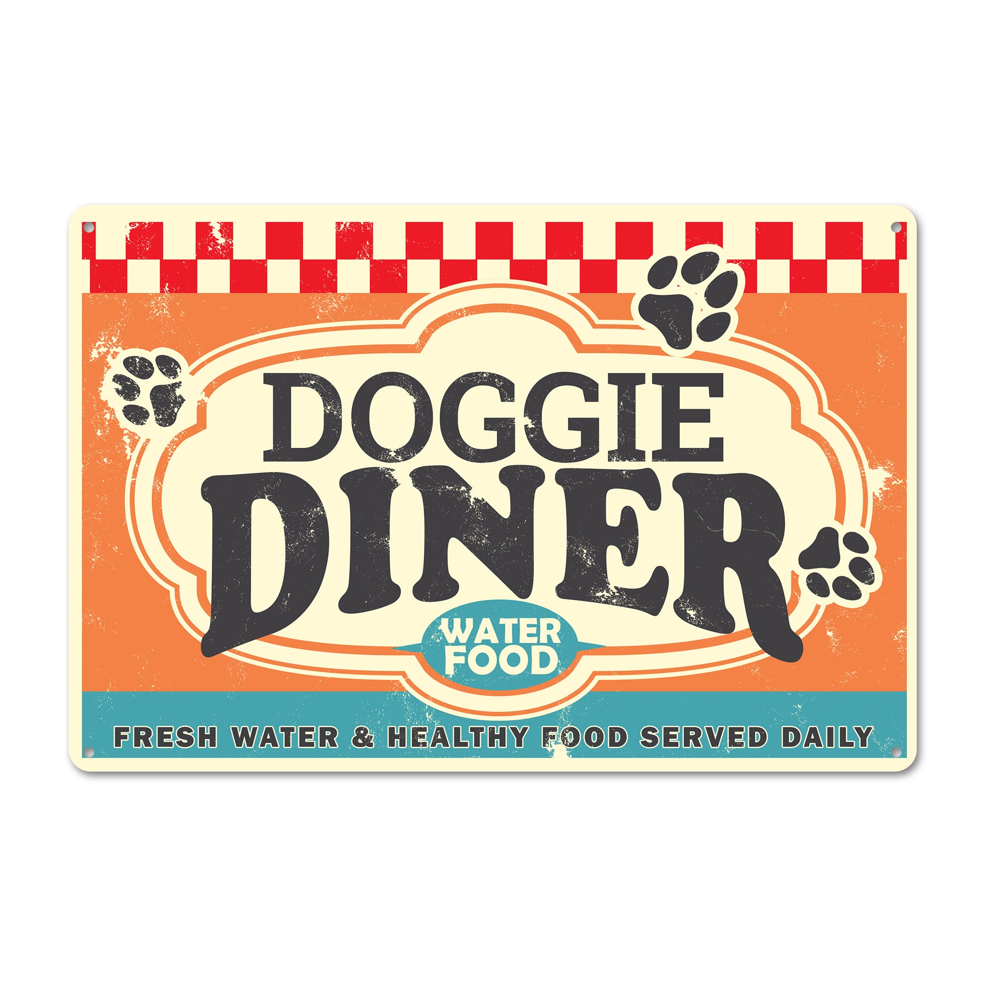 Personalized Doggie Diner Metal Sign - Rustic Pet Decor with Customizable Text for Pet Lovers' Homes - Image 1