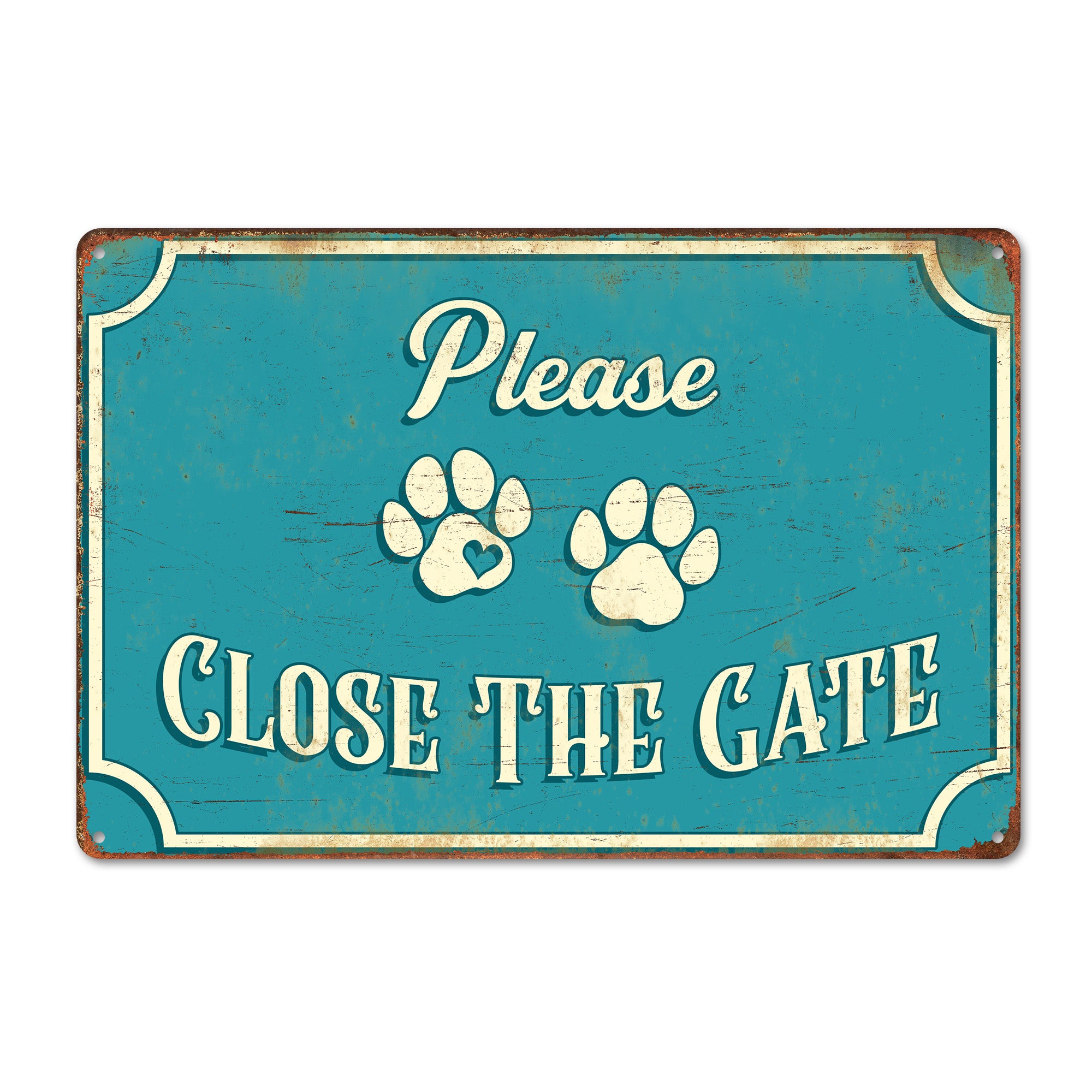 Personalized Handmade Metal "Please Close the Gate" Sign - Vintage Pet-Friendly Design with Custom Options - Image 1