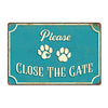 Personalized Handmade Metal "Please Close the Gate" Sign - Vintage Pet-Friendly Design with Custom Options - Image 1