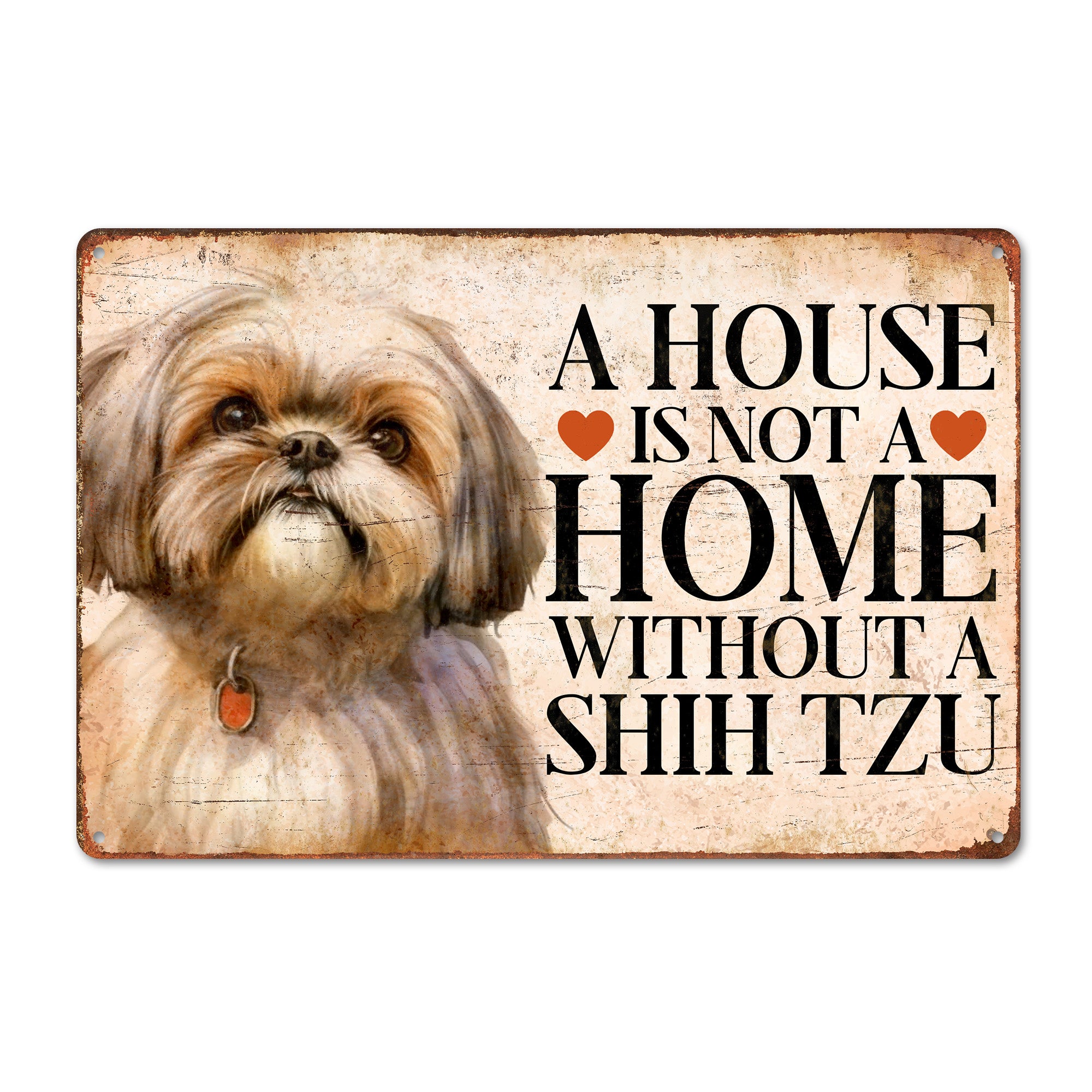 Customizable Rustic Shih Tzu Metal Sign – The Perfect Gift for Dog Lovers to Personalize Their Home Decor - Image 1