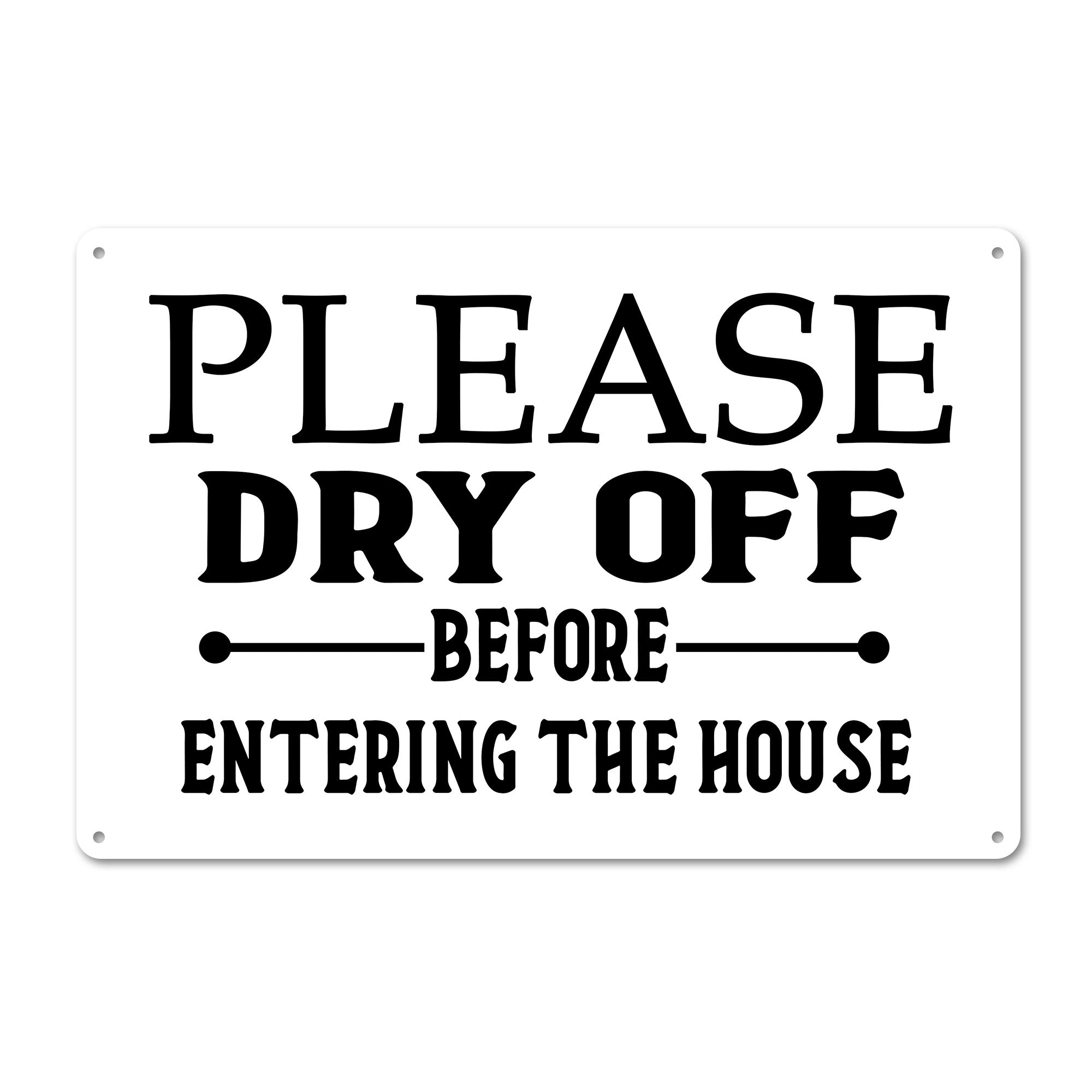 Personalized Metal Door Sign - "Please Dry Off" - Custom Outdoor Entrance Plaque for Homeowners & Gift Giving - Image 1
