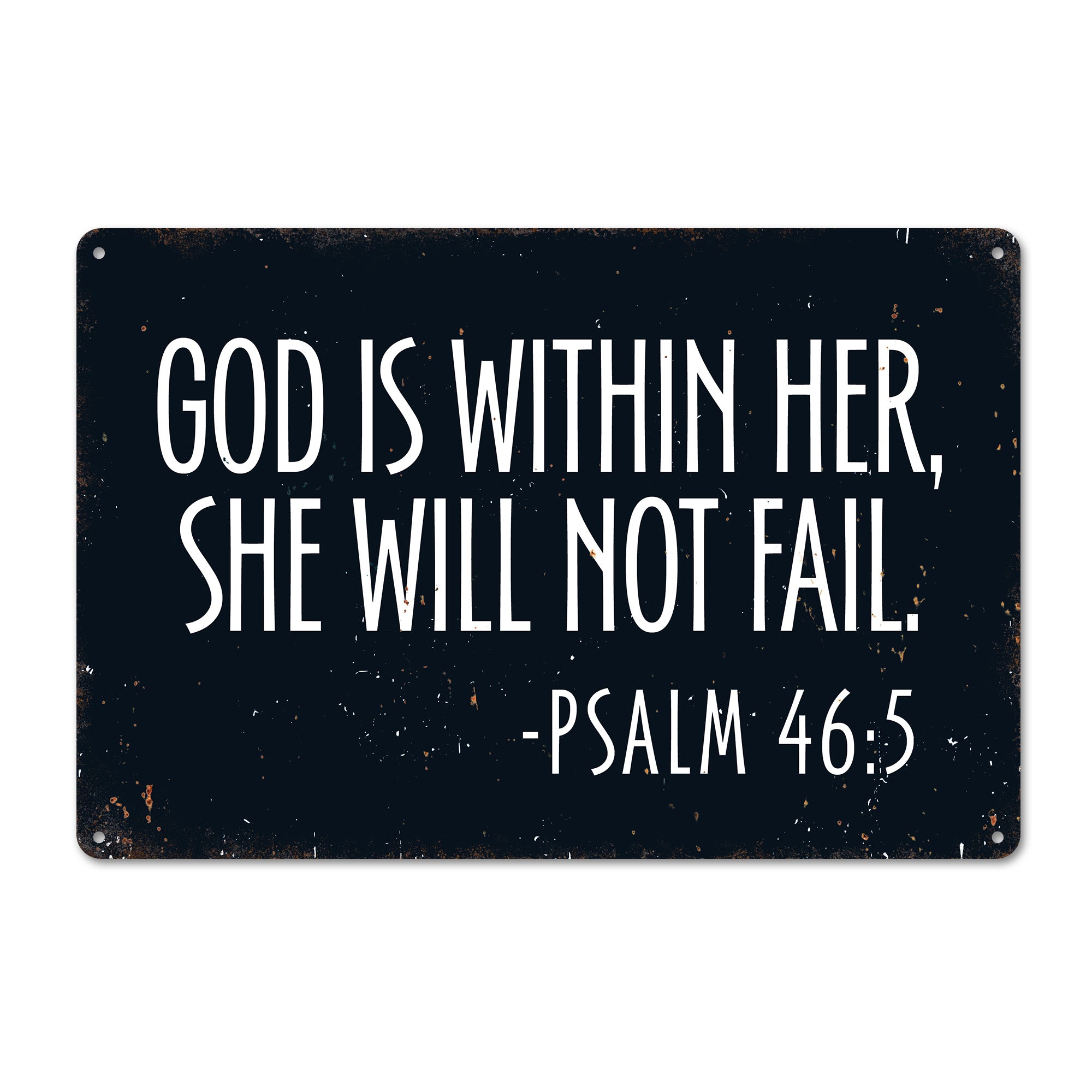 Personalized Inspirational Psalm 46:5 Metal Sign - Elegant Gift for Her, Sister, or Daughter - Custom Handmade Home Decor - Image 1