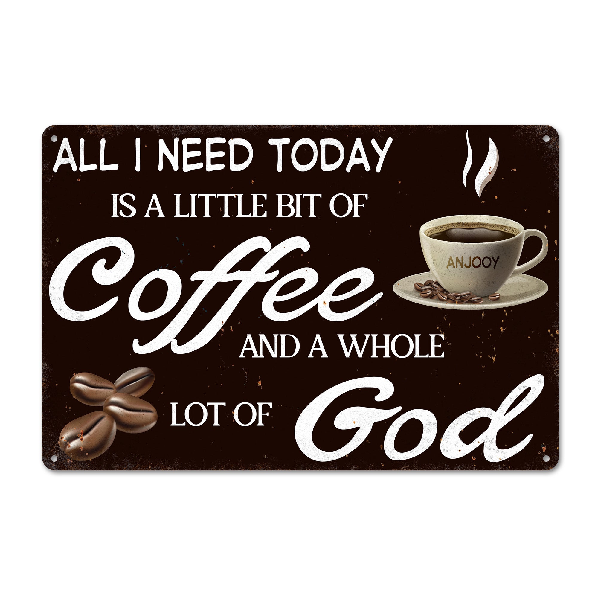 Personalized Coffee and Faith Metal Sign – Custom Kitchen Decor for Coffee Lovers – Unique Inspirational Gift for Home or Office - Image 1