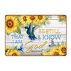 Customizable Metal Sign with Sunflowers & Hummingbirds - "Be Still and Know" Inspirational Wall Art for Home Decor and Gift-Giving - Image 1