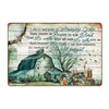 Personalized Farmhouse Metal Sign - Inspirational Christian Decor with Antique Tractor and Barn Scene - Image 1