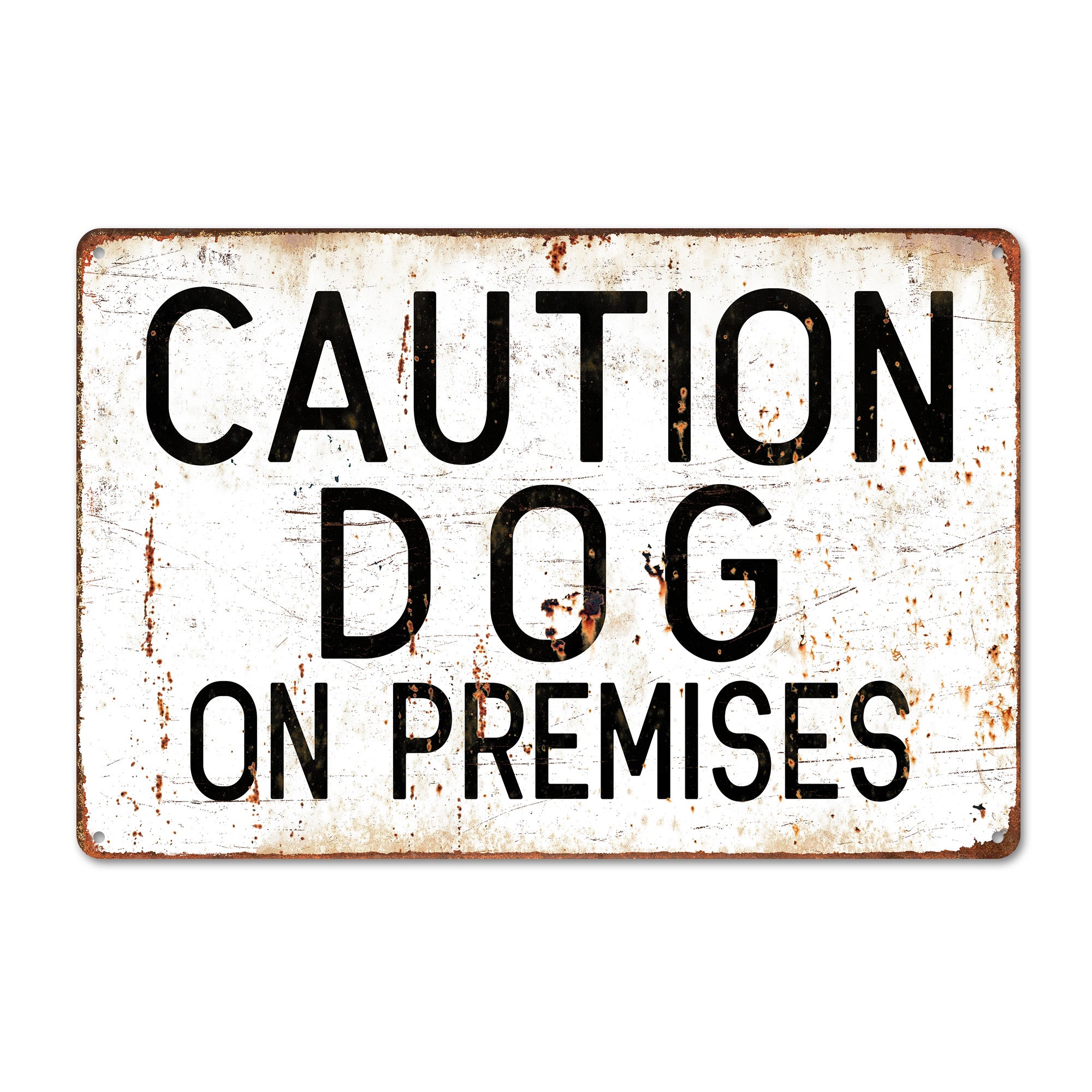 Personalized Rustic Metal Sign - "Caution Dog on Premises" - Customizable Gift for Pet Lovers and Homeowners - Image 1
