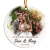Personalized “Our First Christmas” Ceramic Ornament – Custom Wedding Keepsake for Newlyweds - Image 1