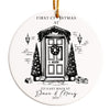 Personalized First Christmas Ceramic Ornament with Custom Address & Names – Premium Handmade Holiday Décor Gift - Image 1