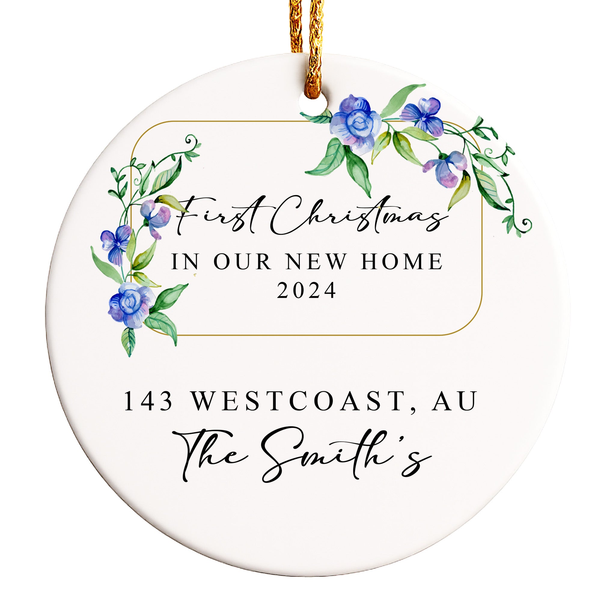 Personalized First Christmas in Our New Home Ornament 2024 - Custom Ceramic Keepsake for Families - Image 1