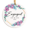 Personalized Floral Engagement Ornament - Custom Ceramic Keepsake for Celebrating Weddings and Anniversaries - Image 1