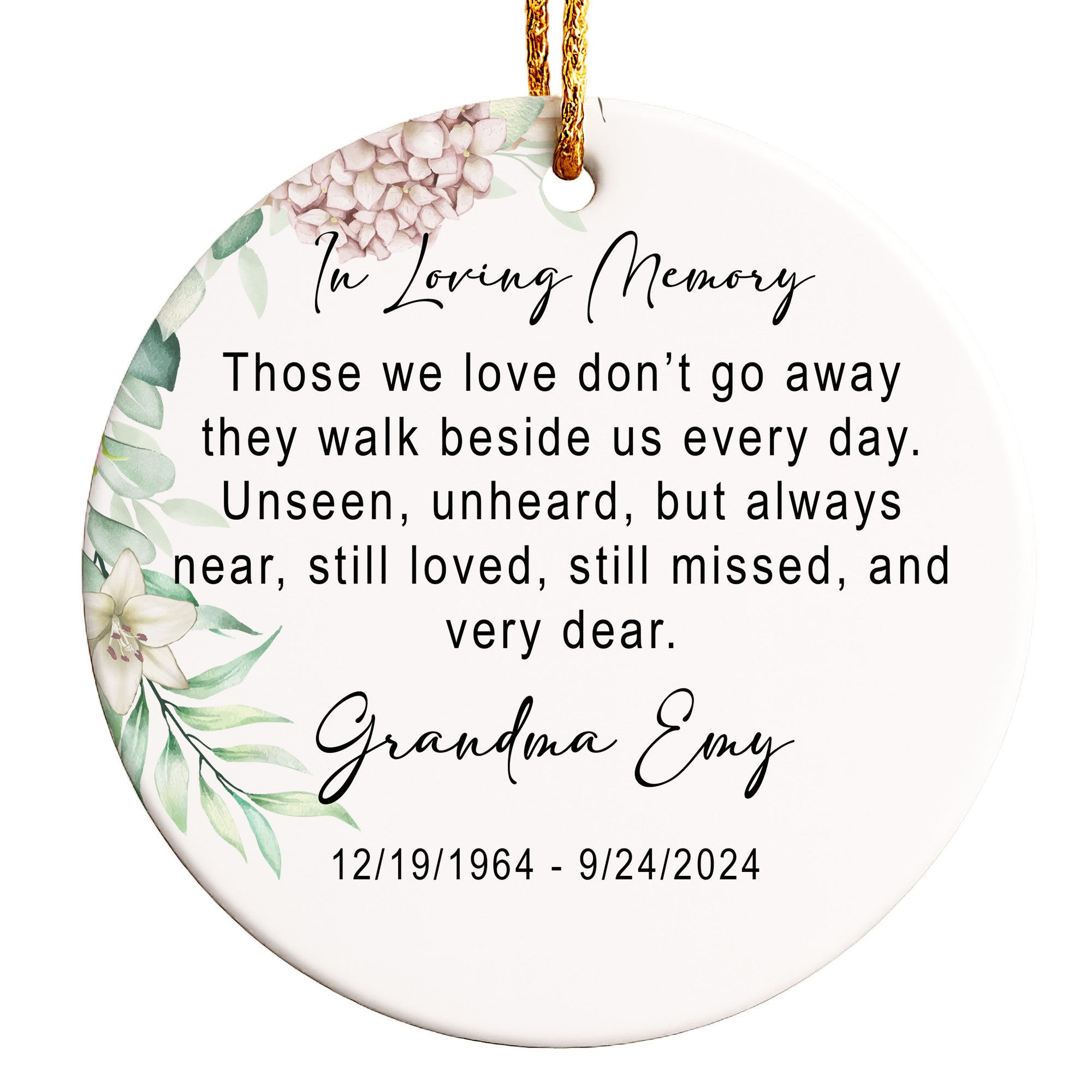 Personalized Memorial Ceramic Ornament – Custom In Loving Memory Keepsake for Cherished Ones - Image 1