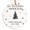 Personalized Ceramic "Our First Christmas Married" Ornament - Custom Names & Date Keepsake Gift for Couples - Image 1