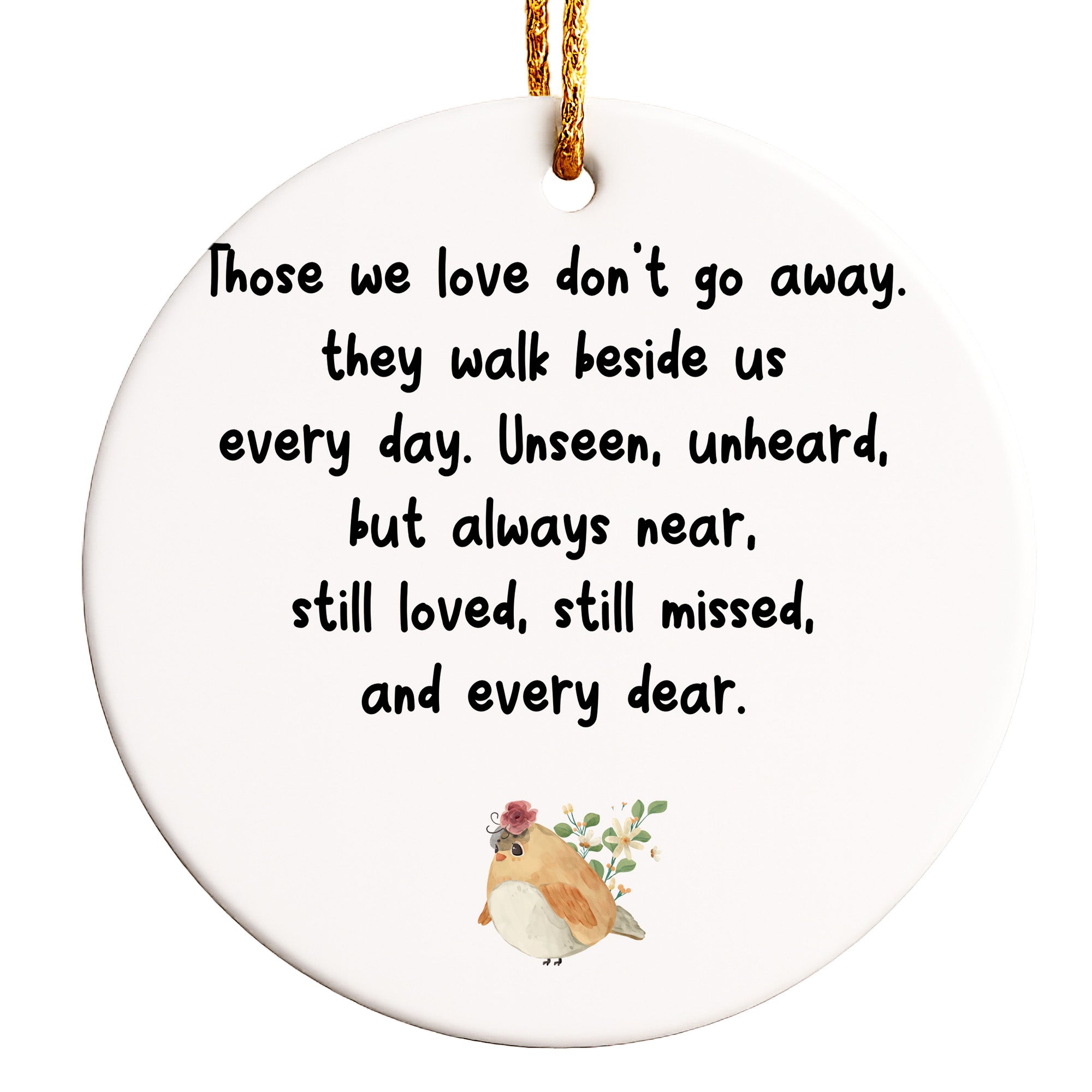 Personalized Memorial Ceramic Ornament - Heartfelt Tribute with Decorative Bird Design for Cherished Memories - Image 1