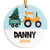 Personalized Christmas Tractor Ornament 2024 – Custom Ceramic Keepsake for Kids, Family Gift, Holiday Decor - Image 1